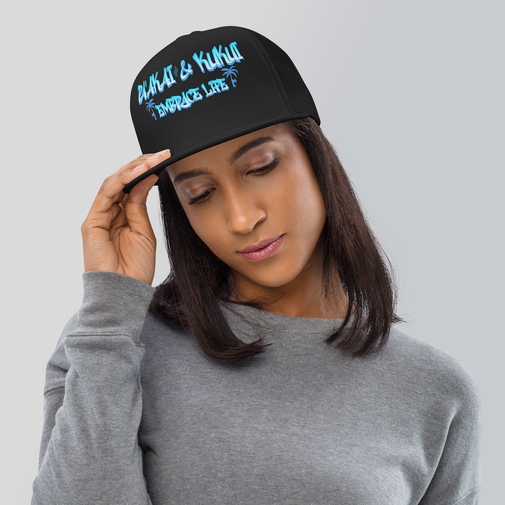 ʻŌlino Trucker Cap Trucker Hat Pa'akai & Kukui