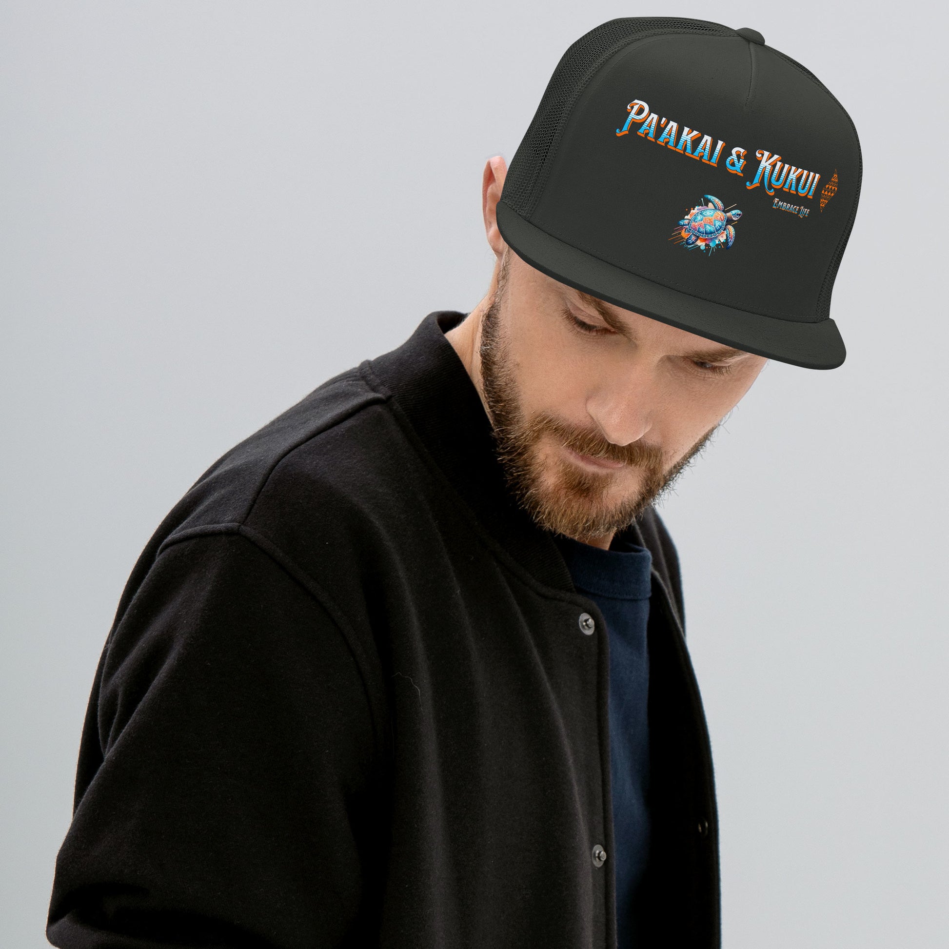 Tribal Sea Turtle Trucker Cap Trucker Hat Pa'akai & Kukui
