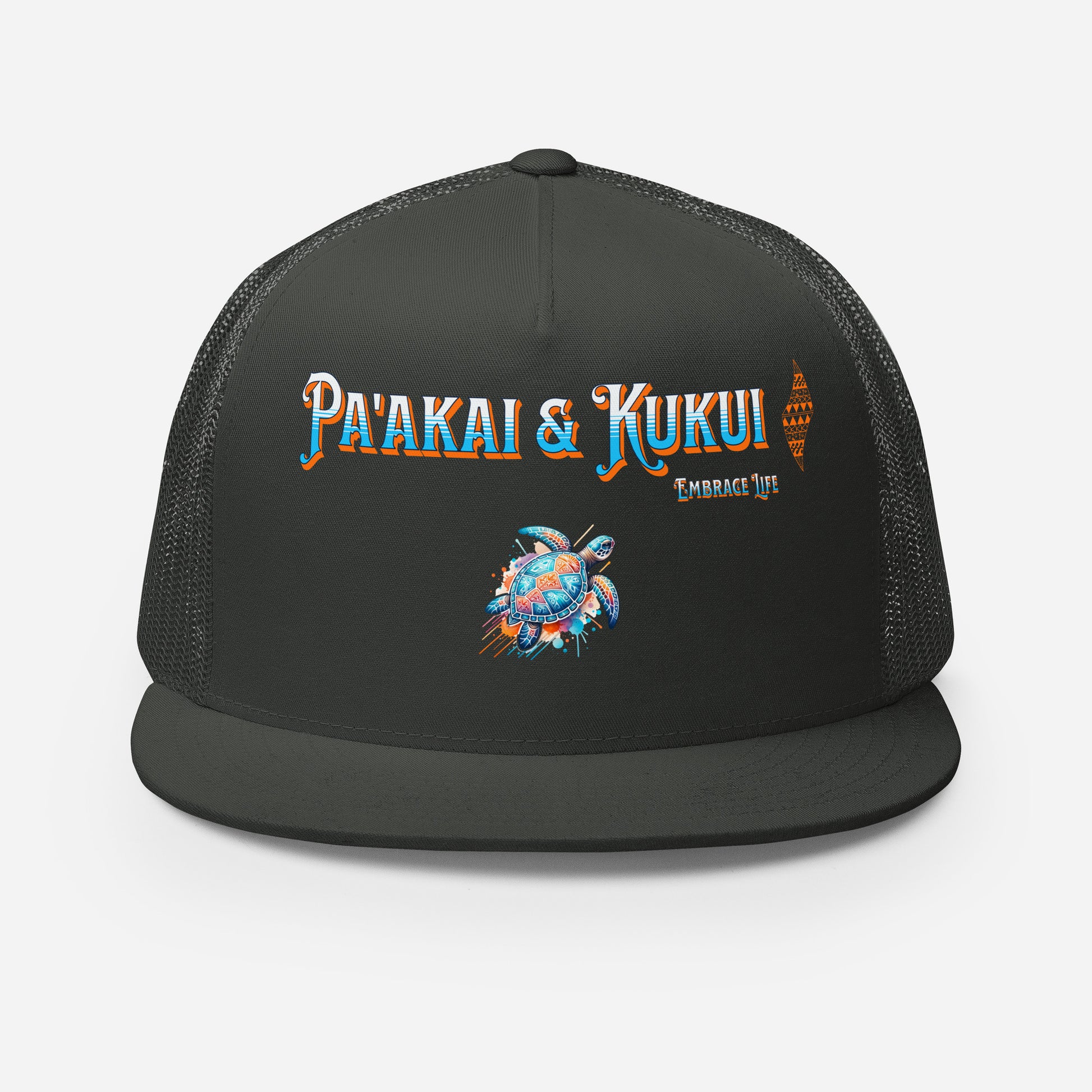 Tribal Sea Turtle Trucker Cap Trucker Hat Pa'akai & Kukui