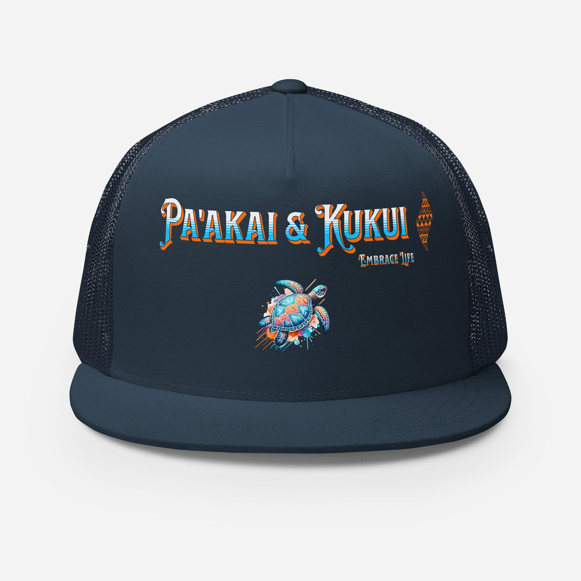 Tribal Sea Turtle Trucker Cap Trucker Hat Pa'akai & Kukui