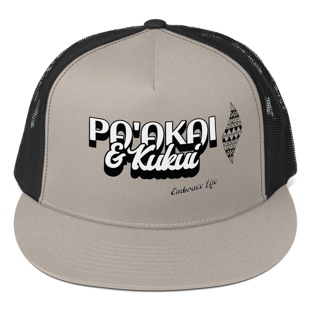 Pa'akai & Kukui Trucker Cap Trucker Hat Pa'akai & Kukui Silver/ Black