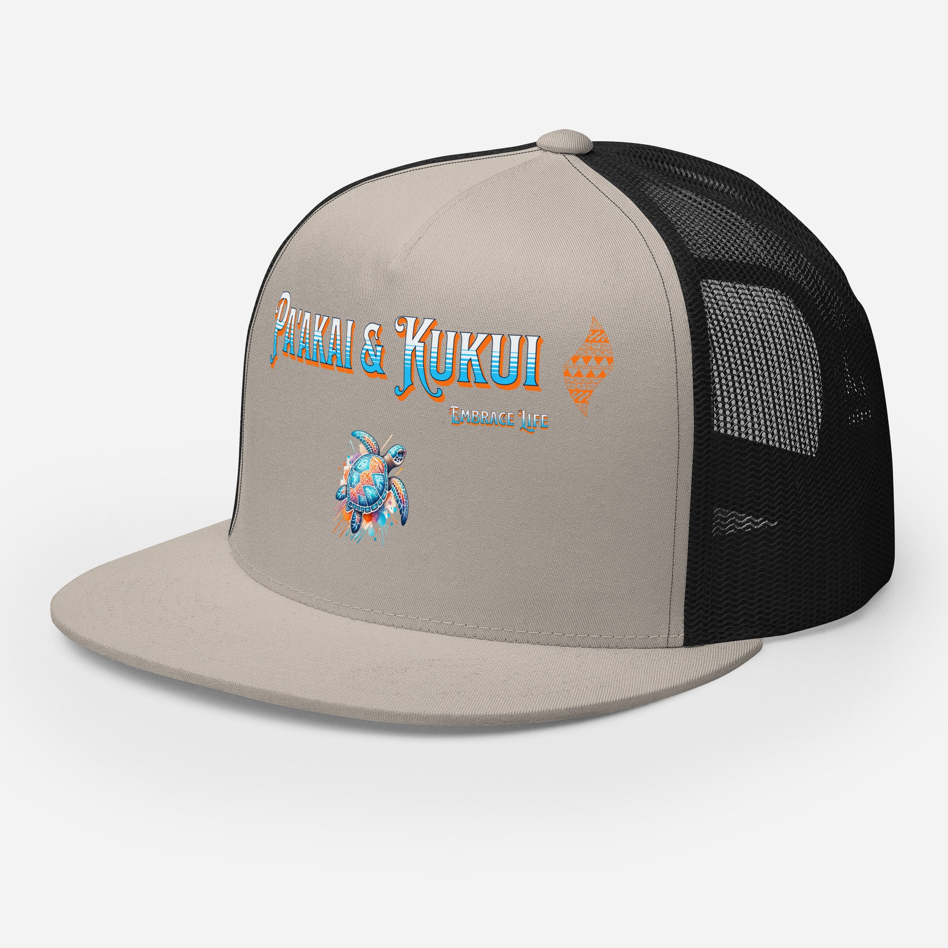 Tribal Sea Turtle Trucker Cap Trucker Hat Pa'akai & Kukui