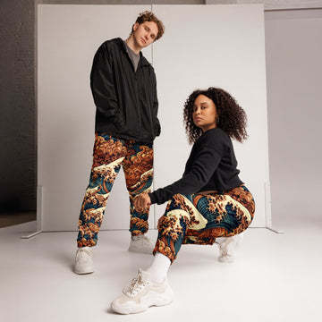 Japanese Wave Art Track Pants Track Pants Pa'akai & Kukui