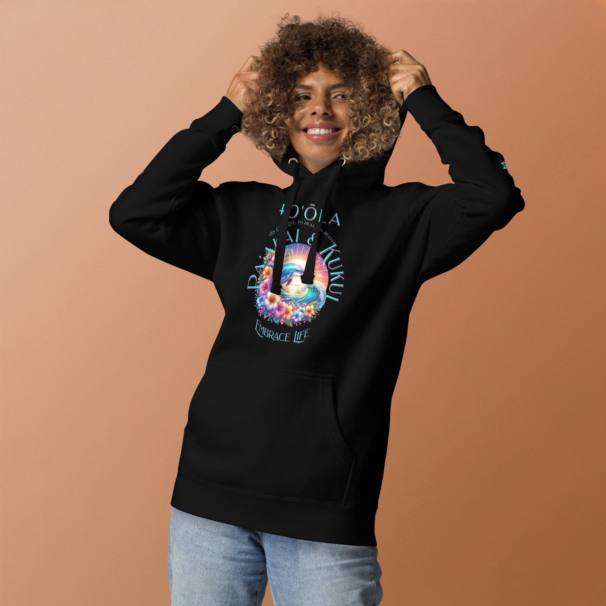 Ho'ōla (To Give Life, To Heal, To Rivive) Hoodie Pullover Hoodie Pa'akai & Kukui