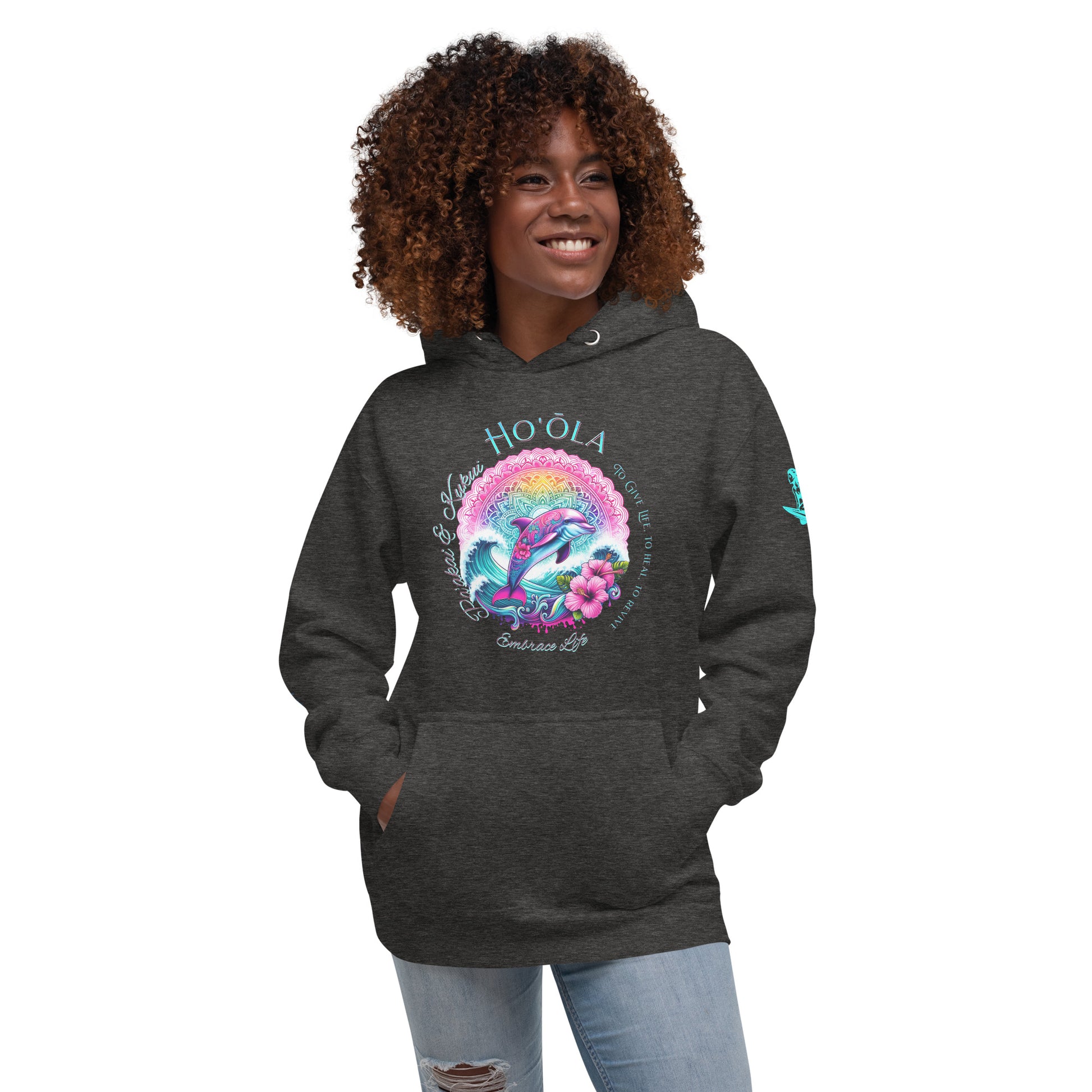 Nāia ʻUhane Hoodie Pullover Hoodie Pa'akai & Kukui