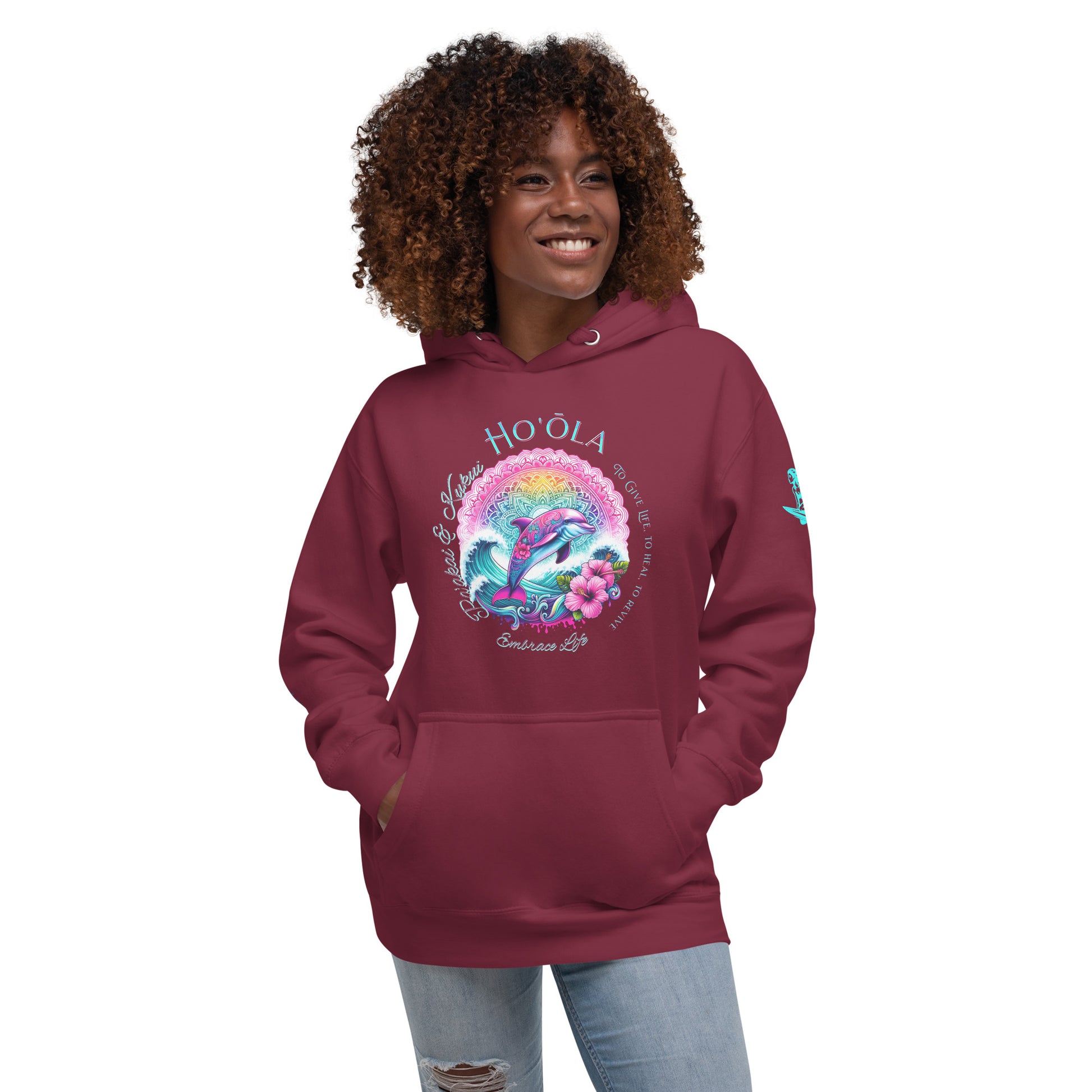 Nāia ʻUhane Hoodie Pullover Hoodie Pa'akai & Kukui