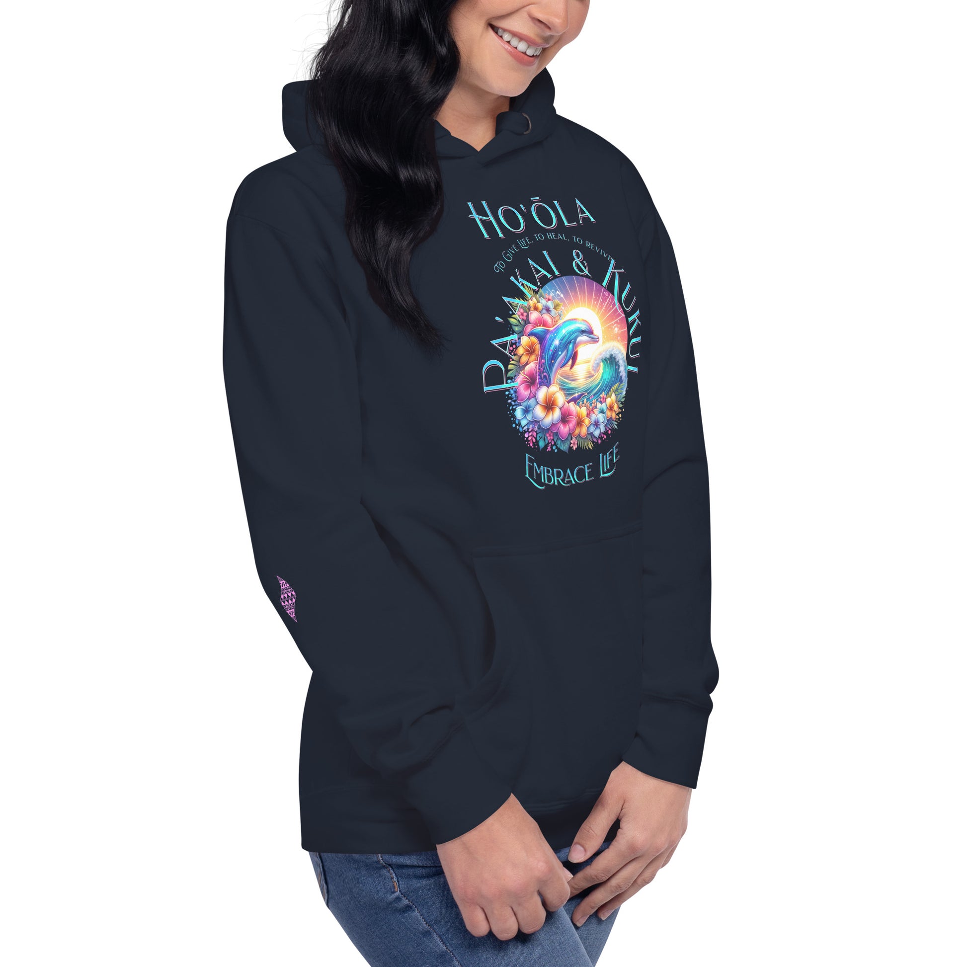 Ho'ōla (To Give Life, To Heal, To Rivive) Hoodie Pullover Hoodie Pa'akai & Kukui