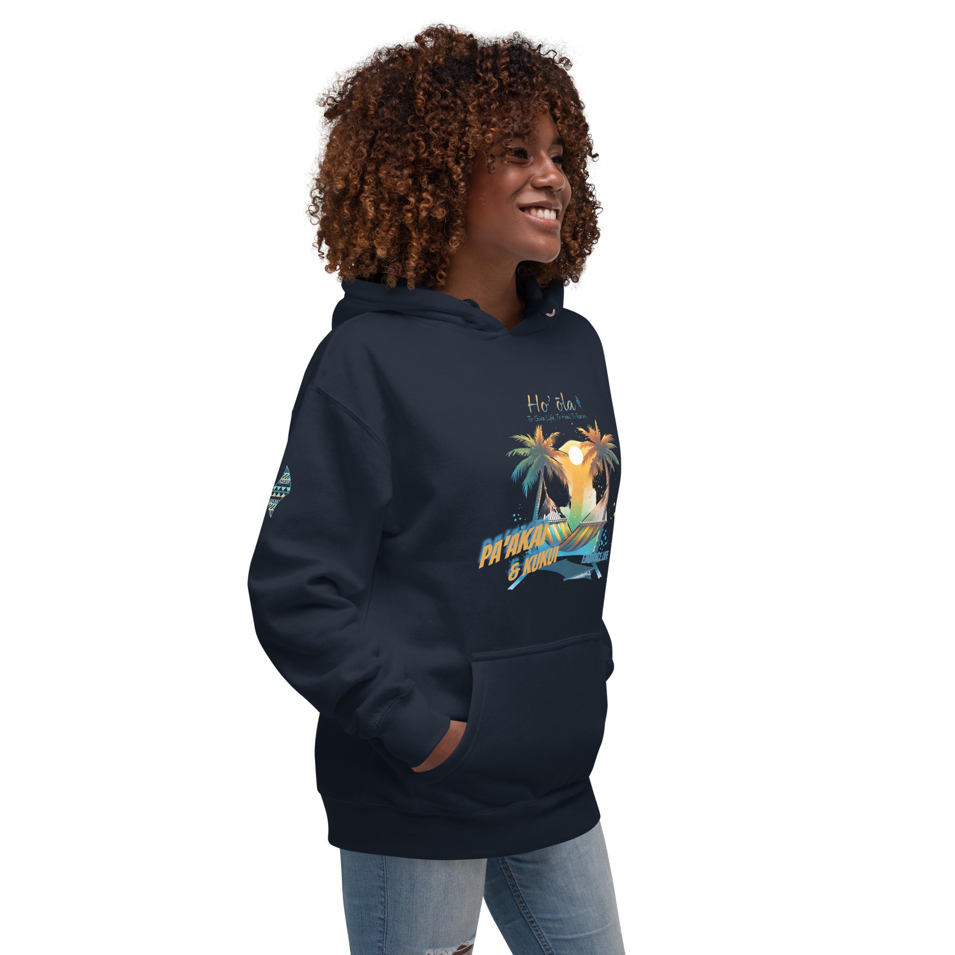 Ke Ola Kahakai Hoodie Pullover Hoodie Pa'akai & Kukui