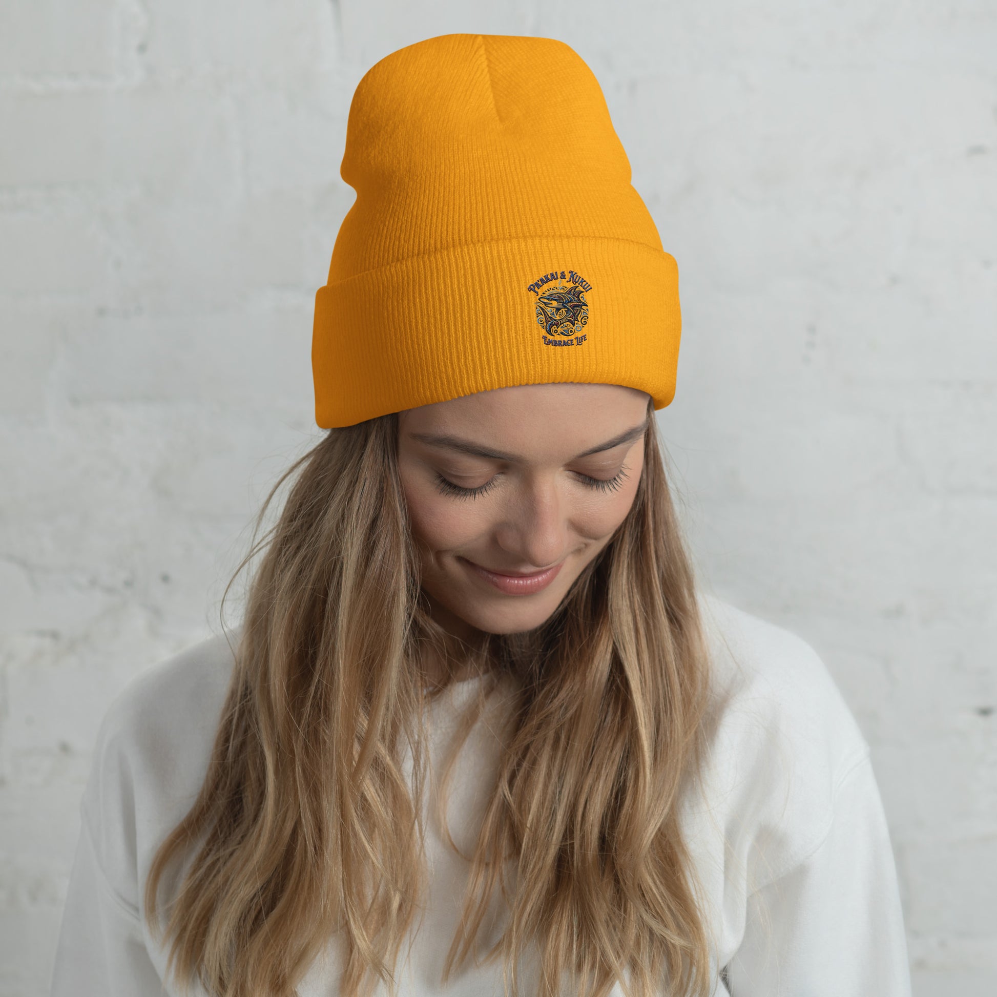 Tribal Shark Cuffed Beanie Beanie Pa'akai & Kukui