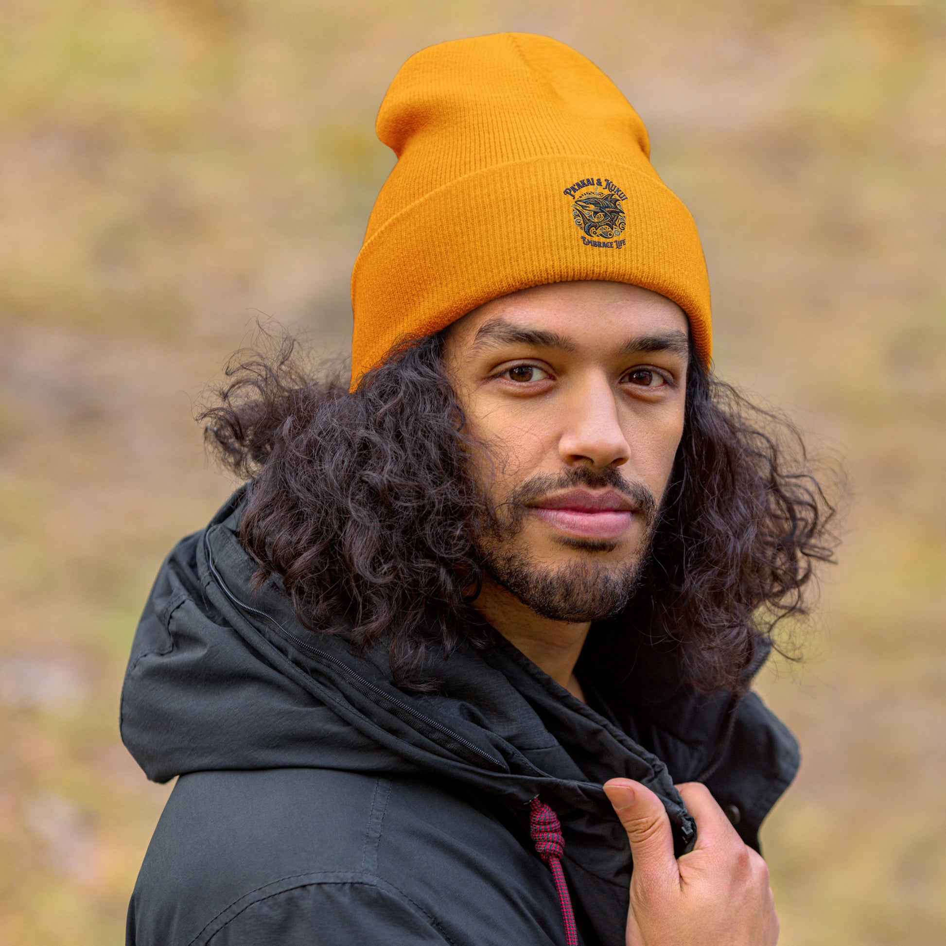 Tribal Shark Cuffed Beanie Beanie Pa'akai & Kukui