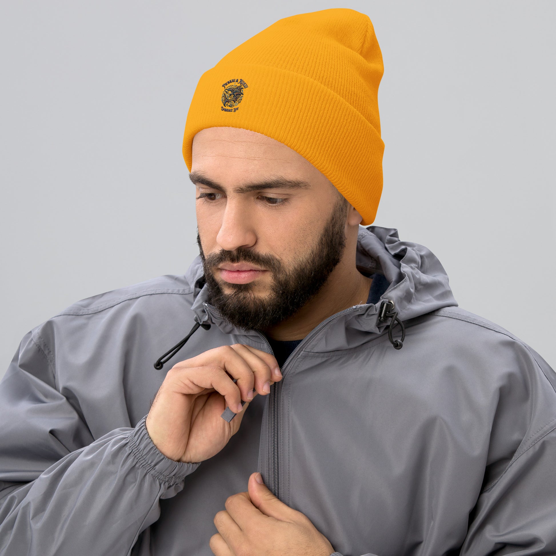 Tribal Shark Cuffed Beanie Beanie Pa'akai & Kukui
