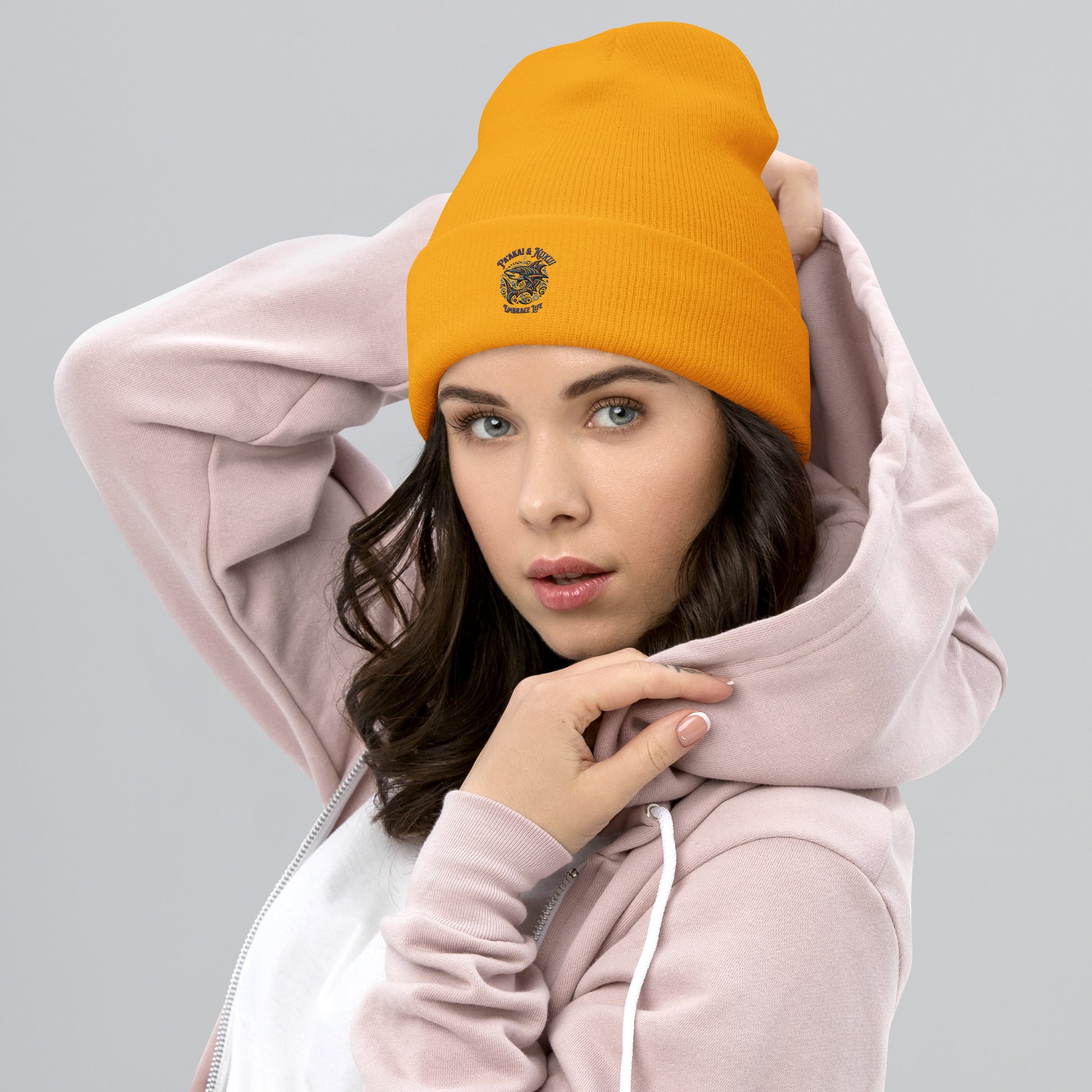 Tribal Shark Cuffed Beanie Beanie Pa'akai & Kukui