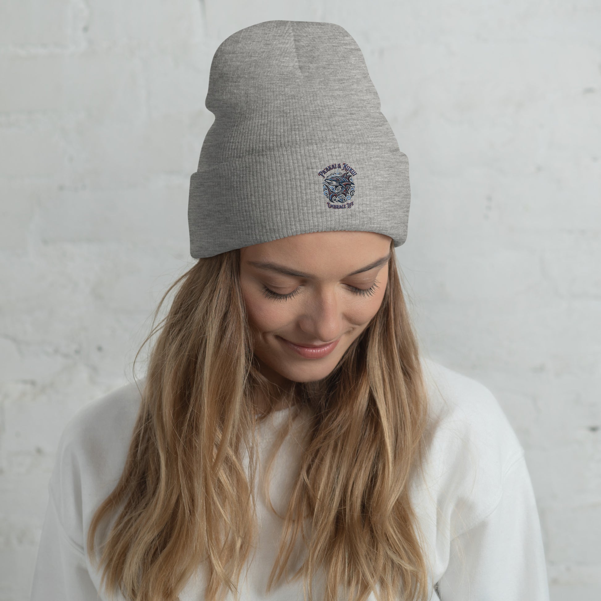 Tribal Shark Cuffed Beanie Beanie Pa'akai & Kukui