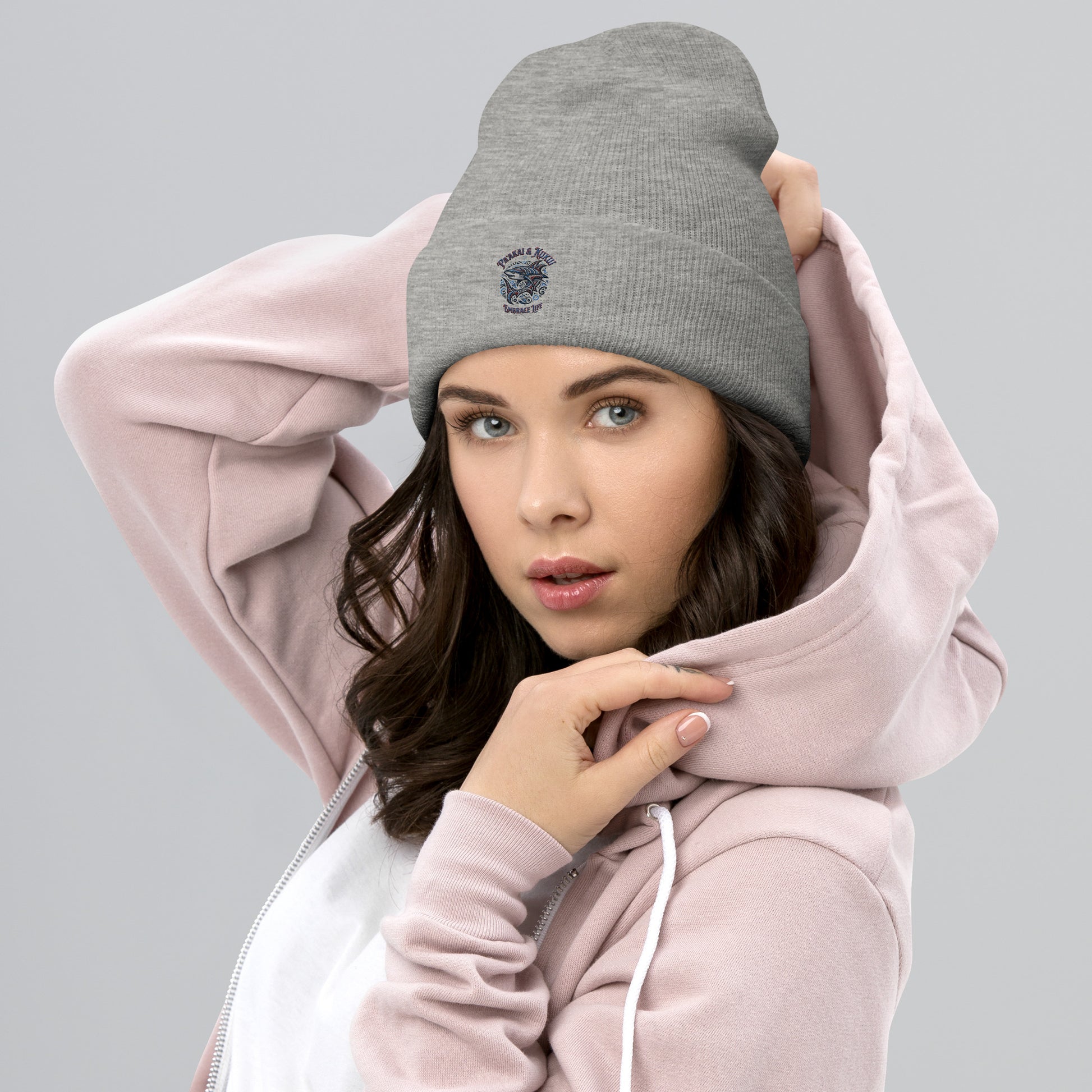 Tribal Shark Cuffed Beanie Beanie Pa'akai & Kukui