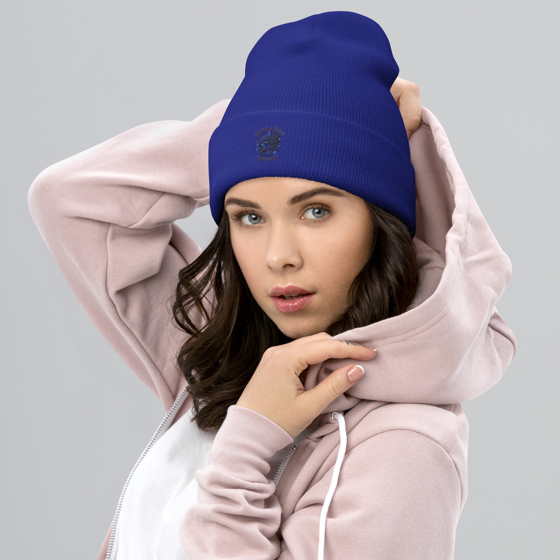 Tribal Shark Cuffed Beanie Beanie Pa'akai & Kukui