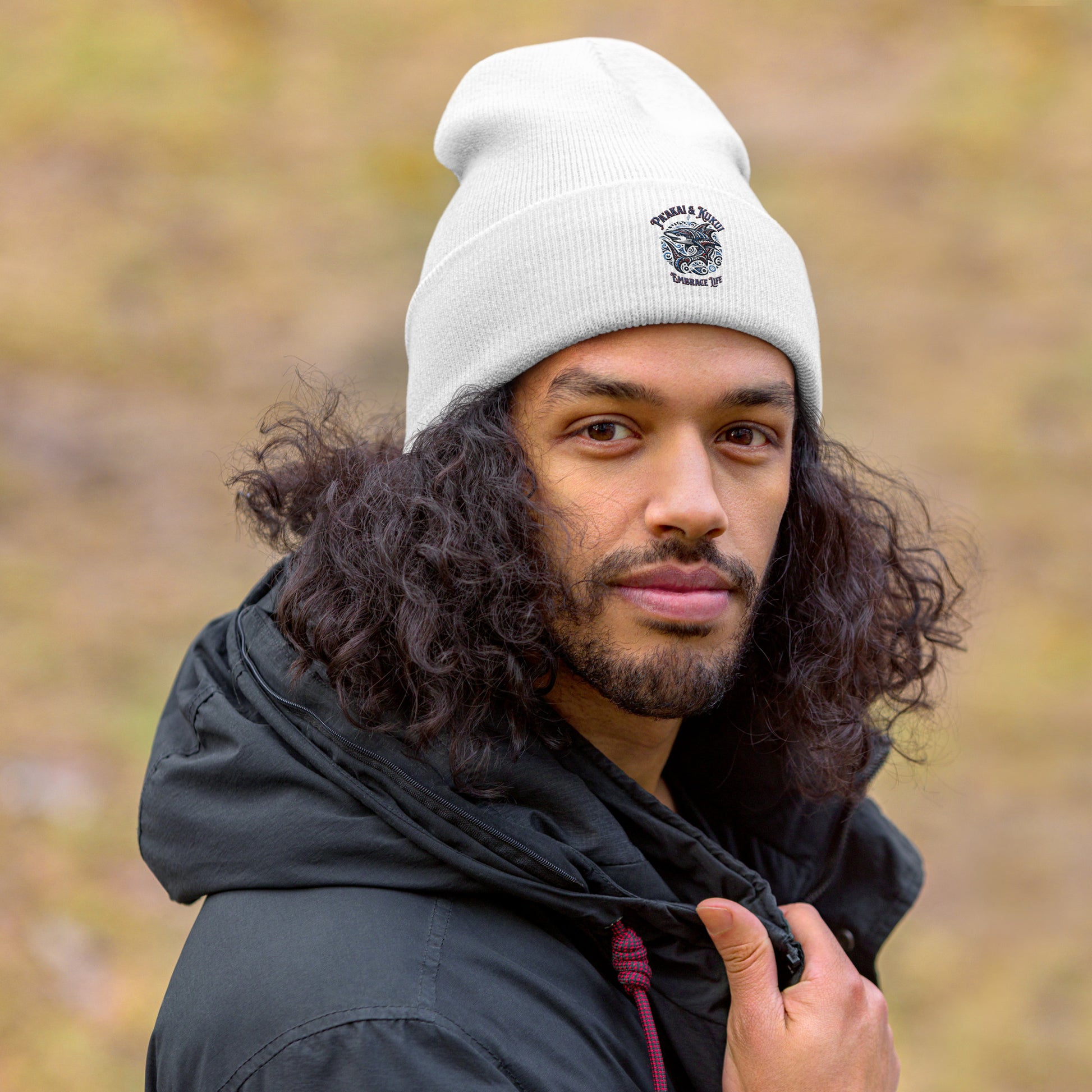Tribal Shark Cuffed Beanie Beanie Pa'akai & Kukui