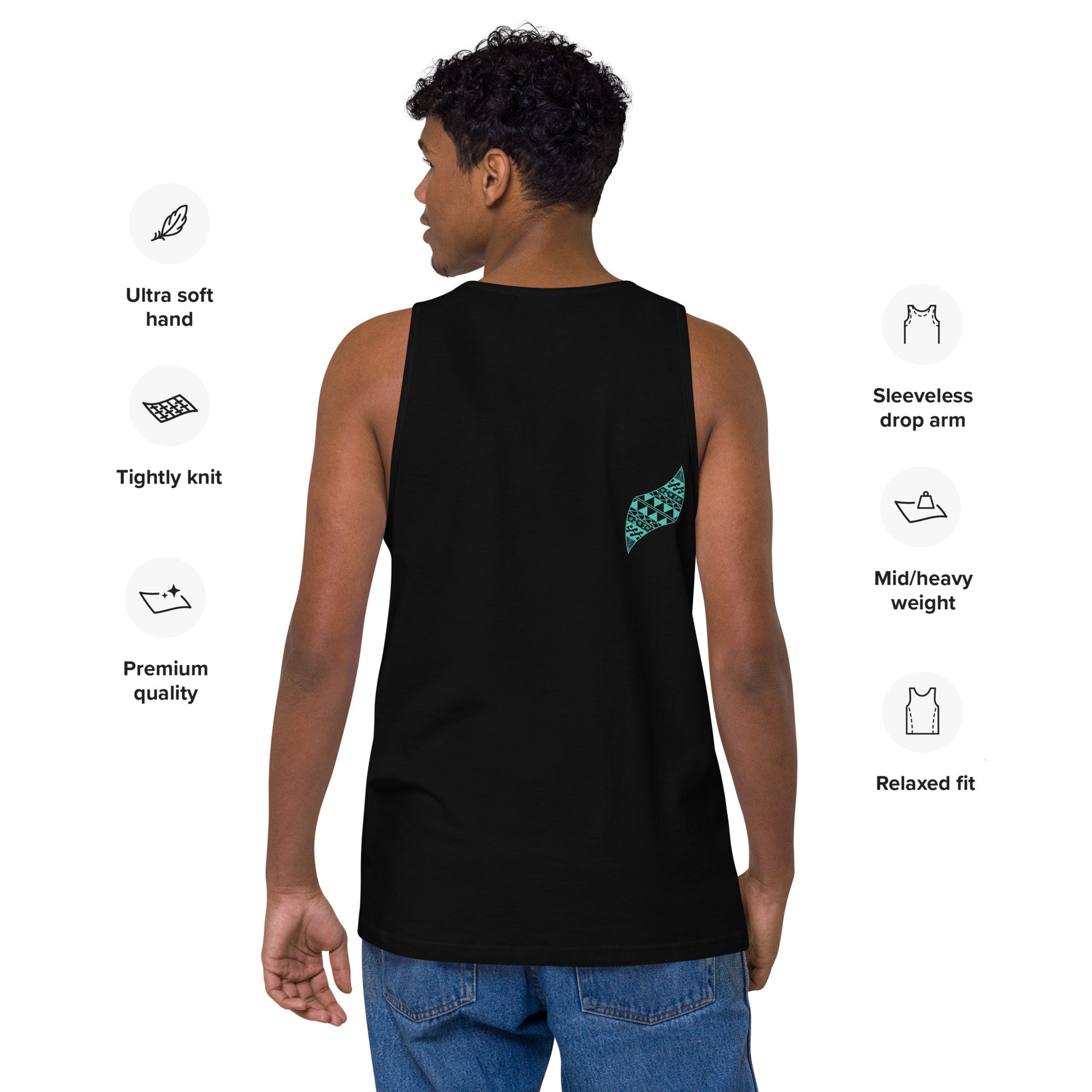 Aloha Vibes (Teal) Men’s premium tank top Tank Top Pa'akai & Kukui