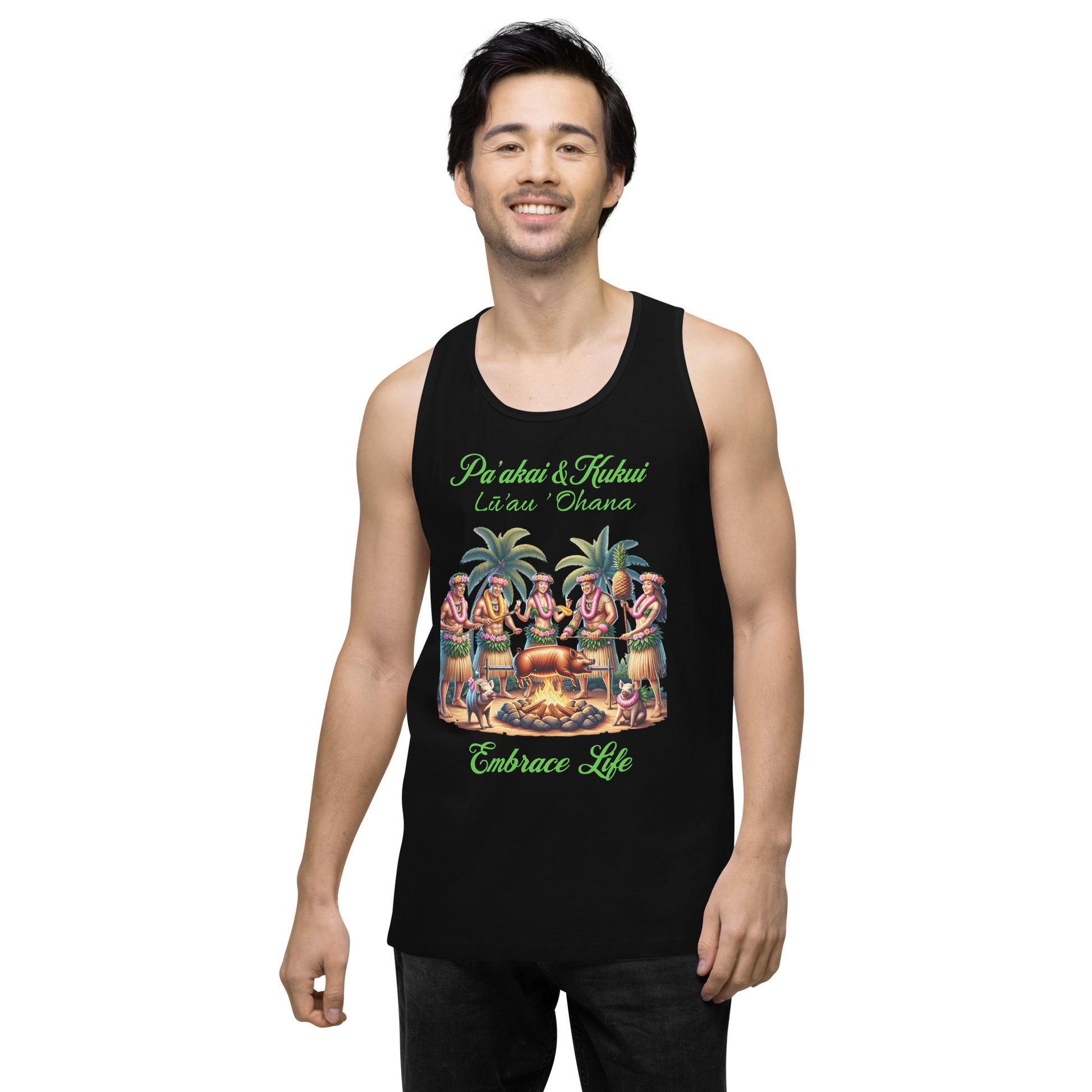 Pa'akai & Kukui Lū'au 'Ohana - Men’s premium tank top Tank Top Pa'akai & Kukui