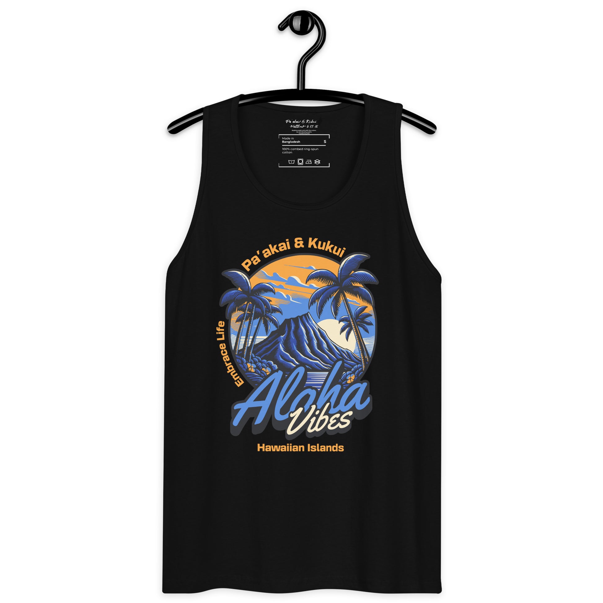 Aloha Vibes (Blue) Men’s premium tank top Tank Top Pa'akai & Kukui