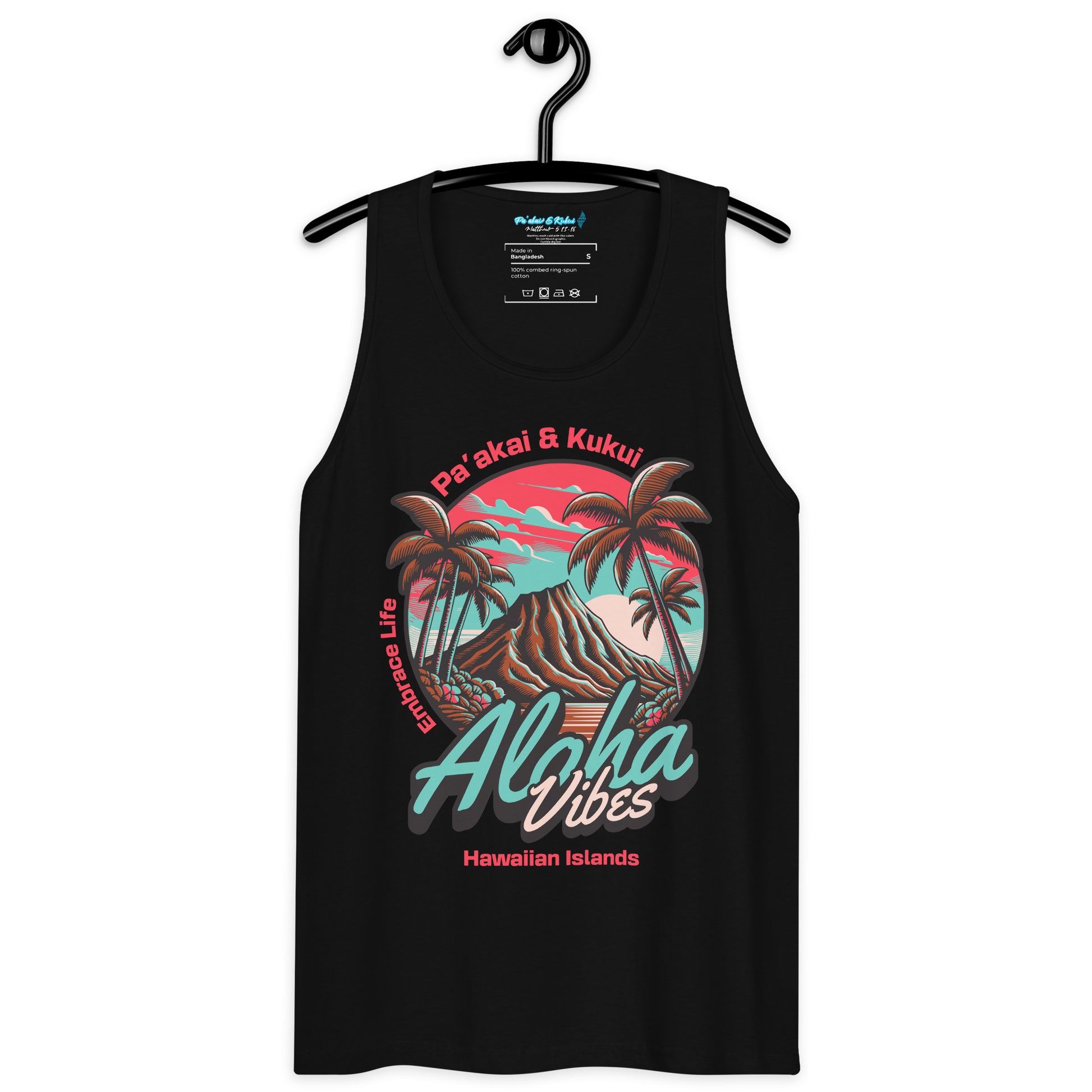 Aloha Vibes (Teal) Men’s premium tank top Tank Top Pa'akai & Kukui