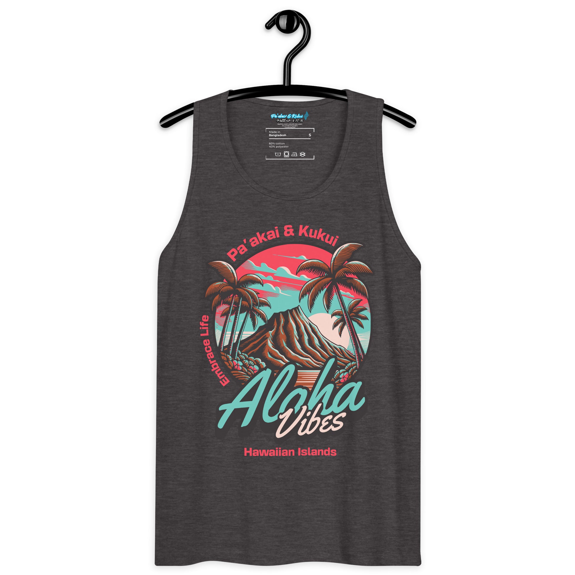 Aloha Vibes (Teal) Men’s premium tank top Tank Top Pa'akai & Kukui