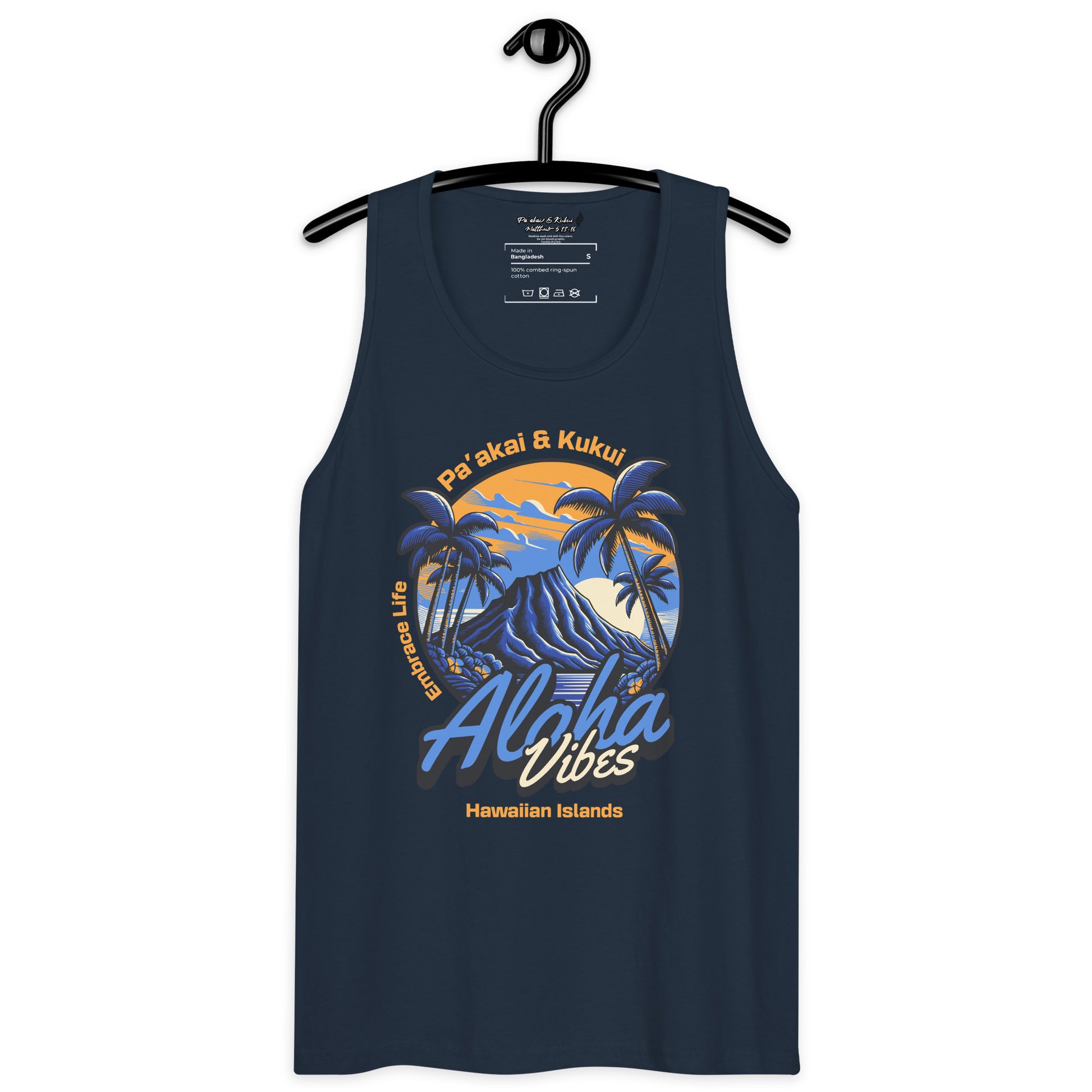 Aloha Vibes (Blue) Men’s premium tank top Tank Top Pa'akai & Kukui