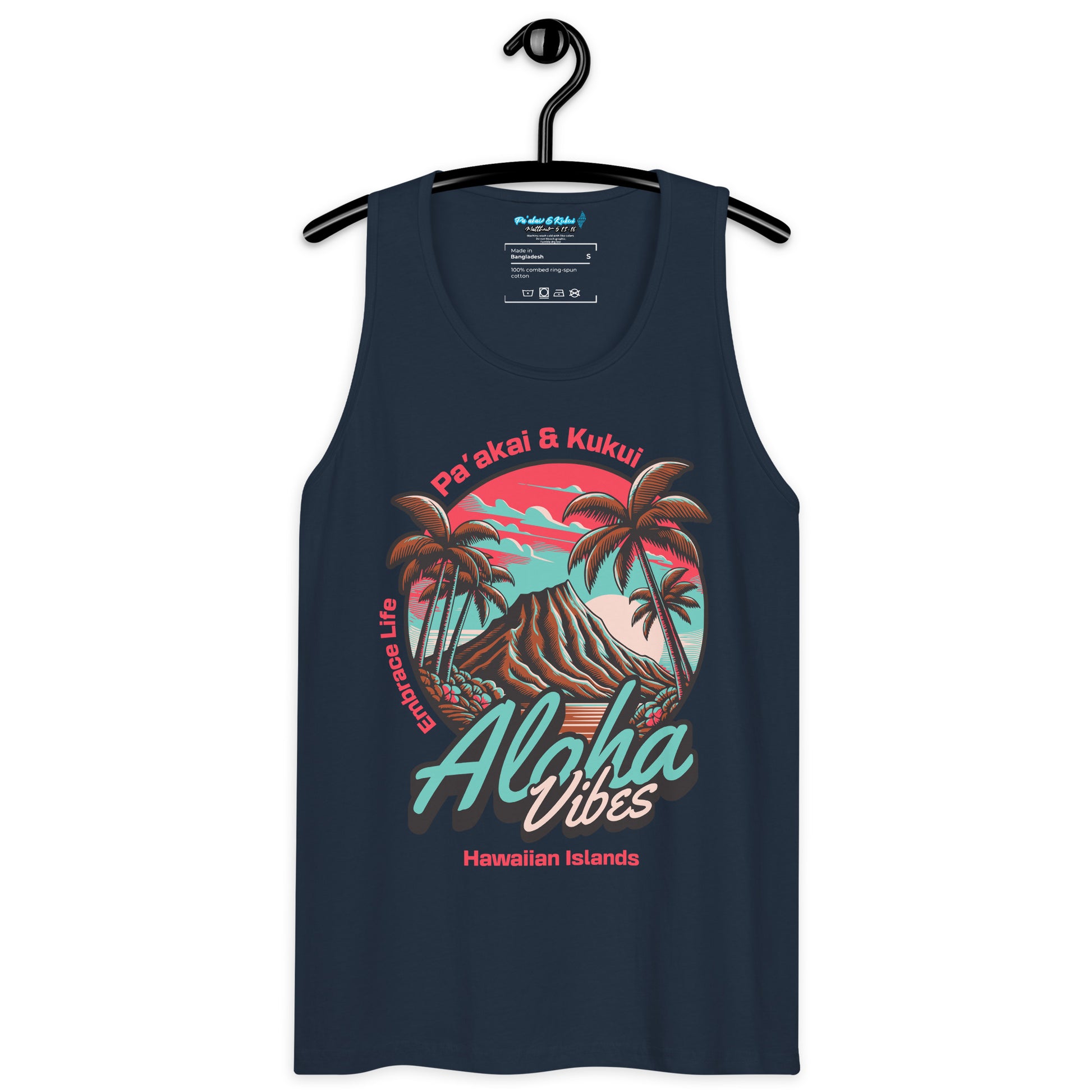 Aloha Vibes (Teal) Men’s premium tank top Tank Top Pa'akai & Kukui