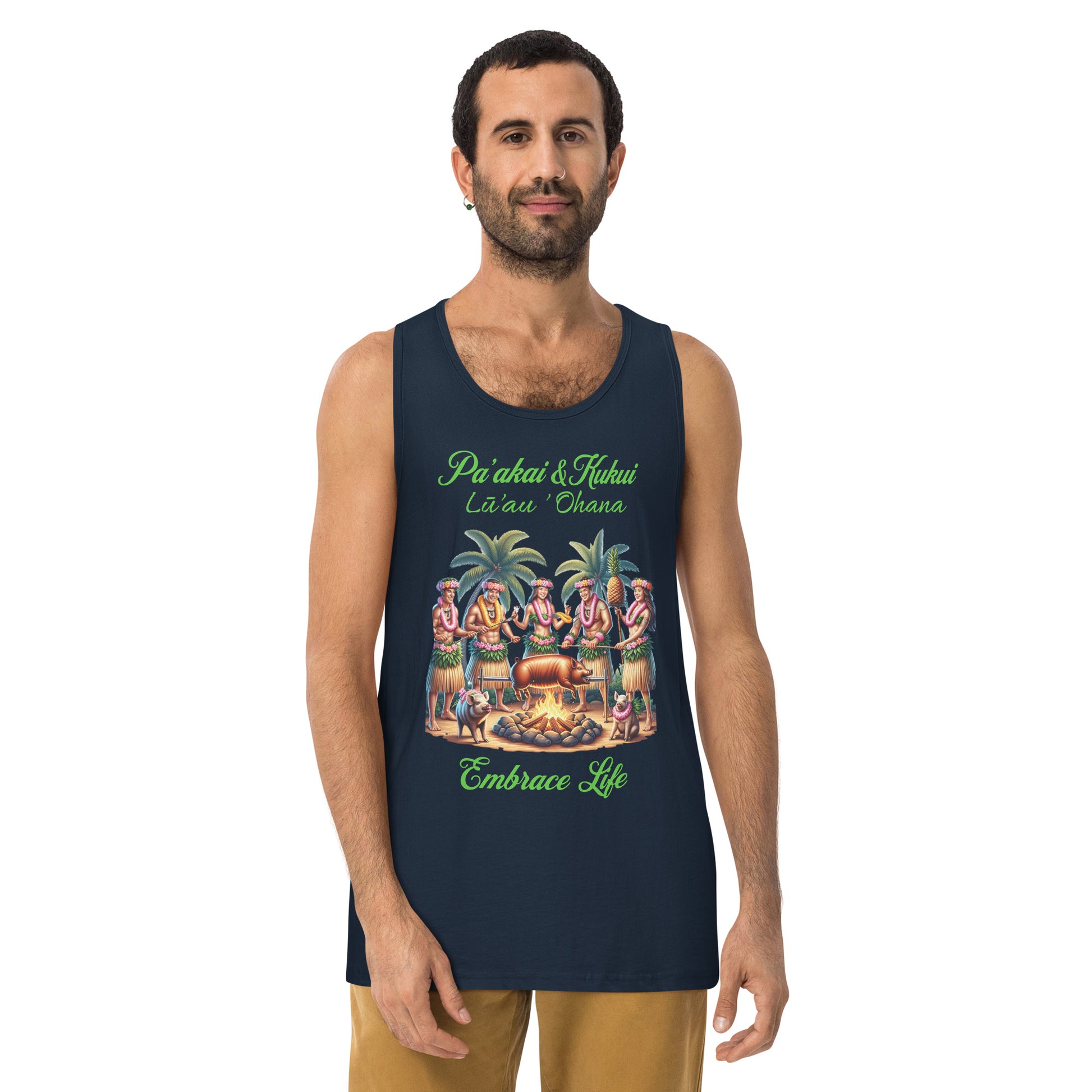 Pa'akai & Kukui Lū'au 'Ohana - Men’s premium tank top Tank Top Pa'akai & Kukui