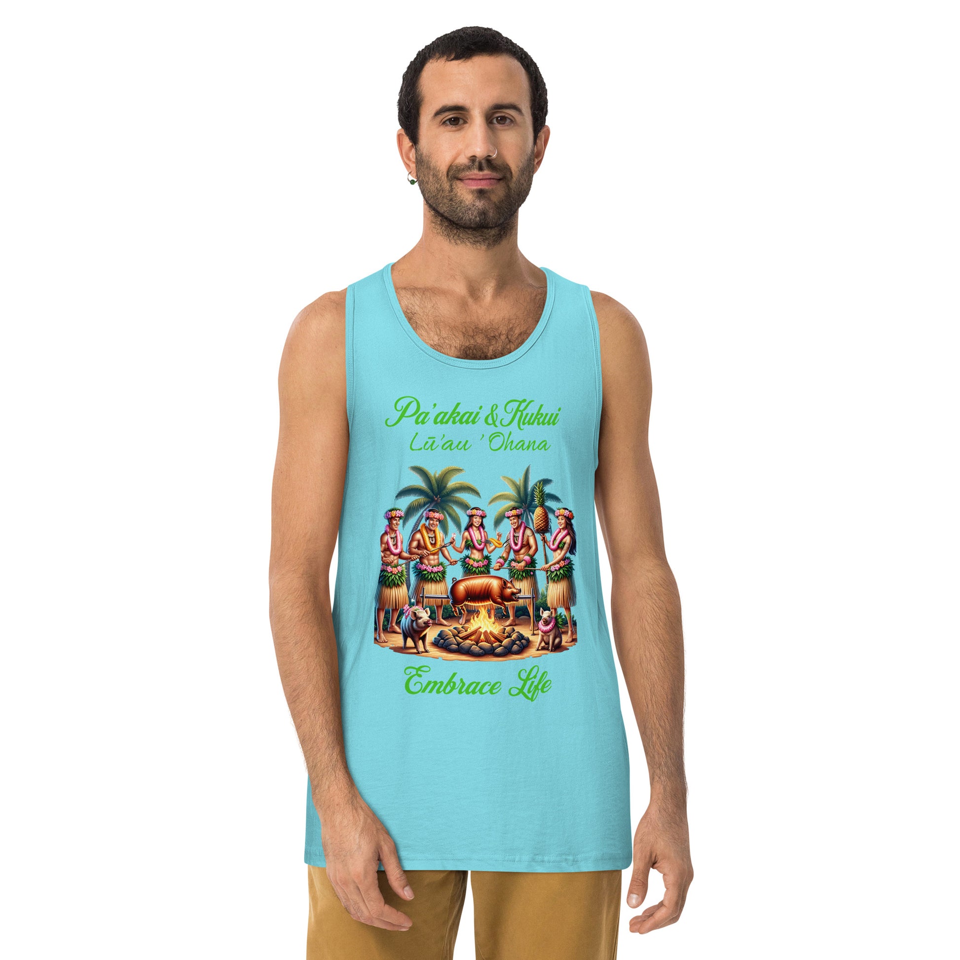 Pa'akai & Kukui Lū'au 'Ohana - Men’s premium tank top Tank Top Pa'akai & Kukui