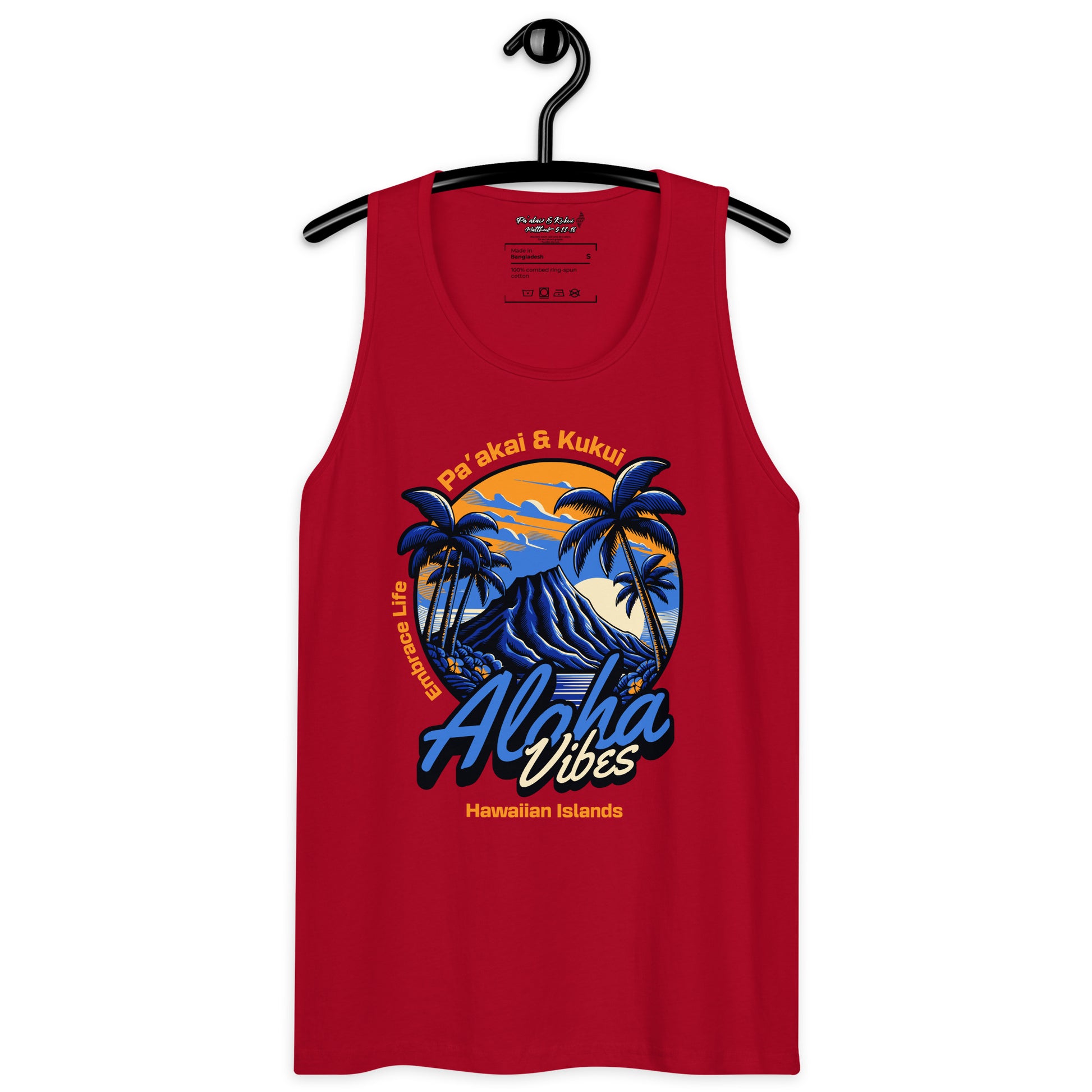 Aloha Vibes (Blue) Men’s premium tank top Tank Top Pa'akai & Kukui