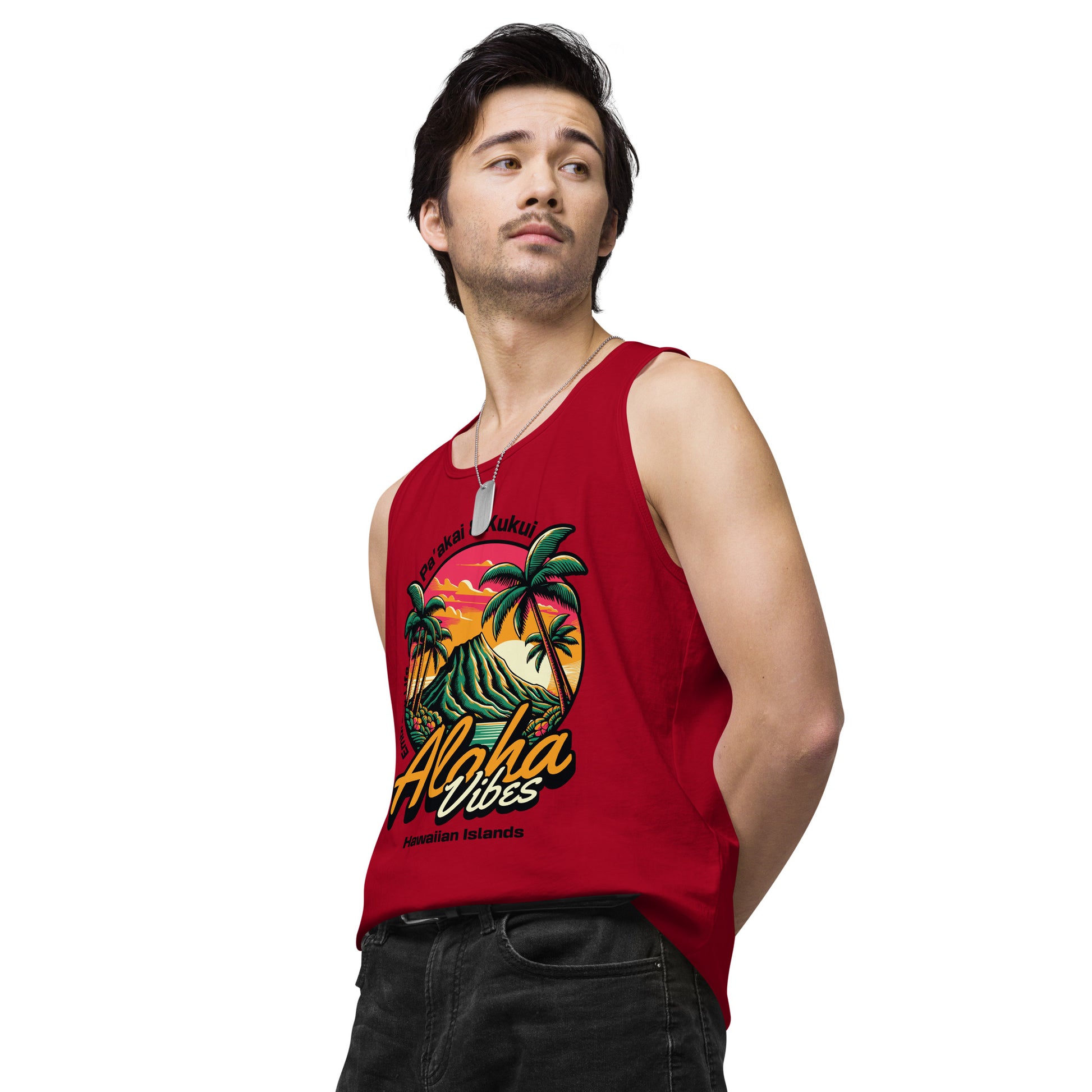 Aloha Vibes Men’s premium tank top Tank Top Pa'akai & Kukui