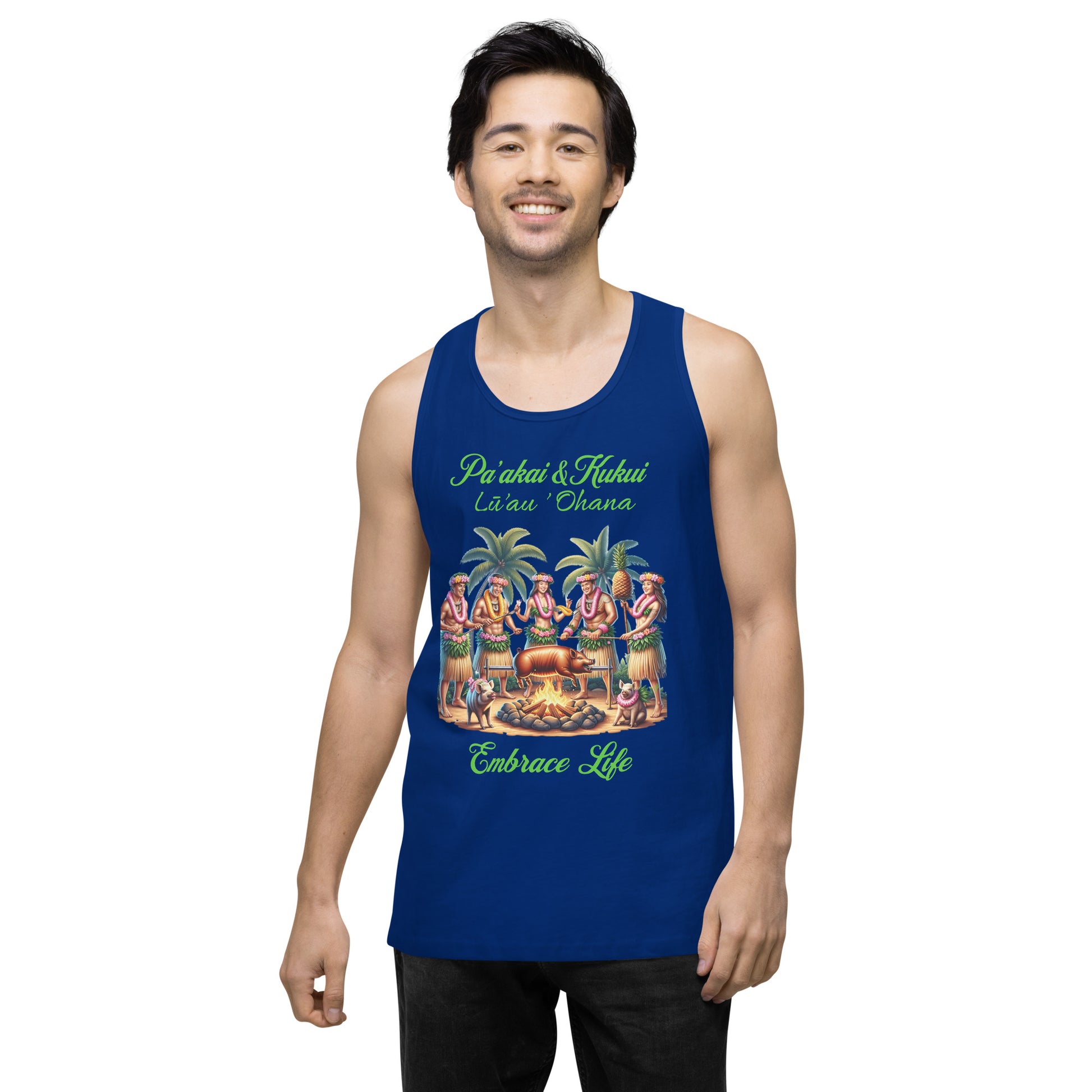 Pa'akai & Kukui Lū'au 'Ohana - Men’s premium tank top Tank Top Pa'akai & Kukui