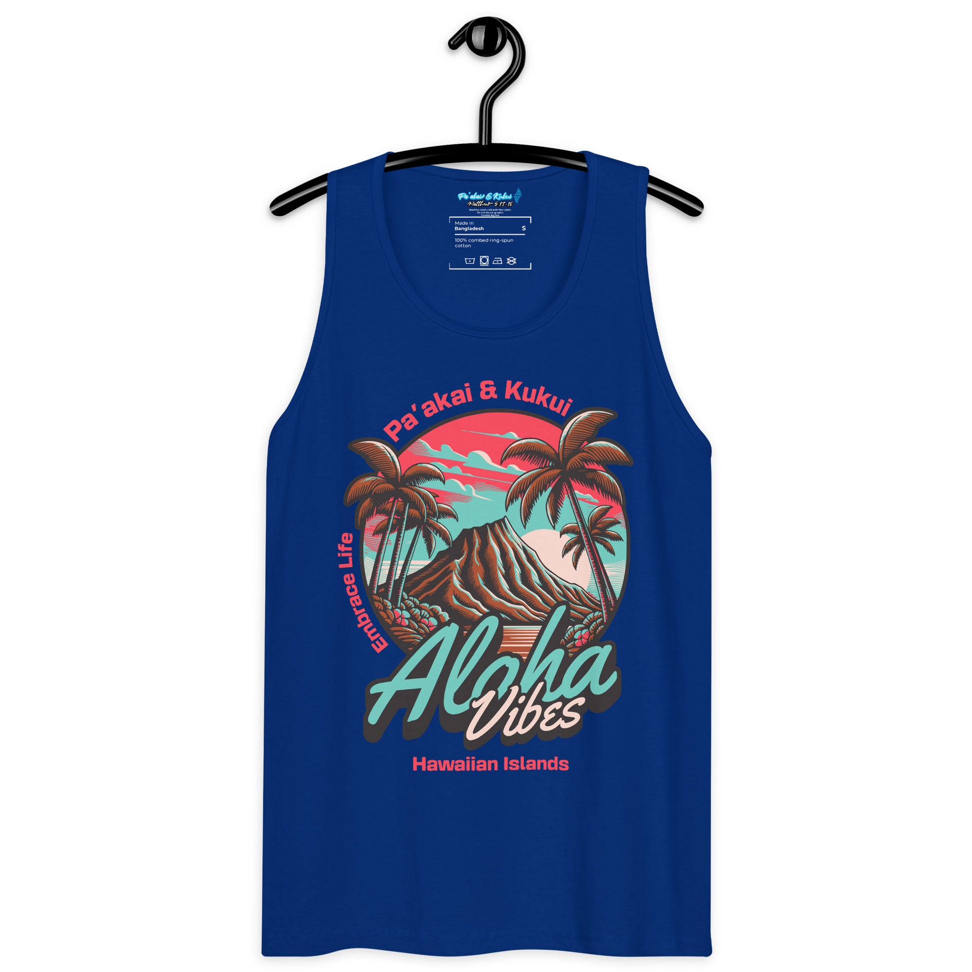 Aloha Vibes (Teal) Men’s premium tank top Tank Top Pa'akai & Kukui