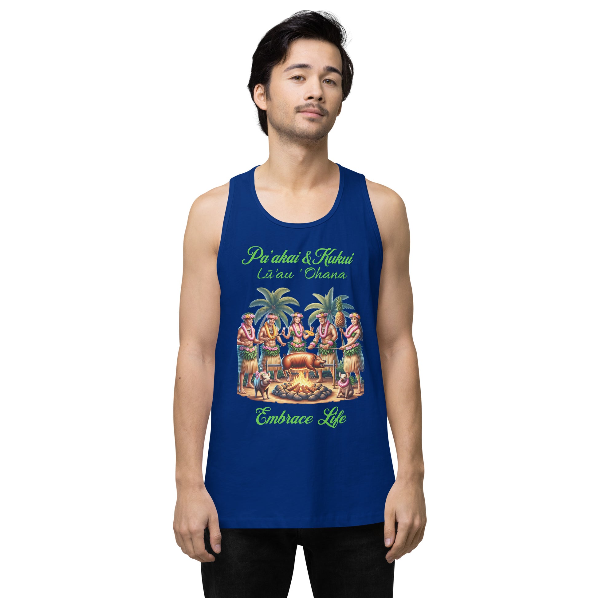 Pa'akai & Kukui Lū'au 'Ohana - Men’s premium tank top Tank Top Pa'akai & Kukui Team Royal S
