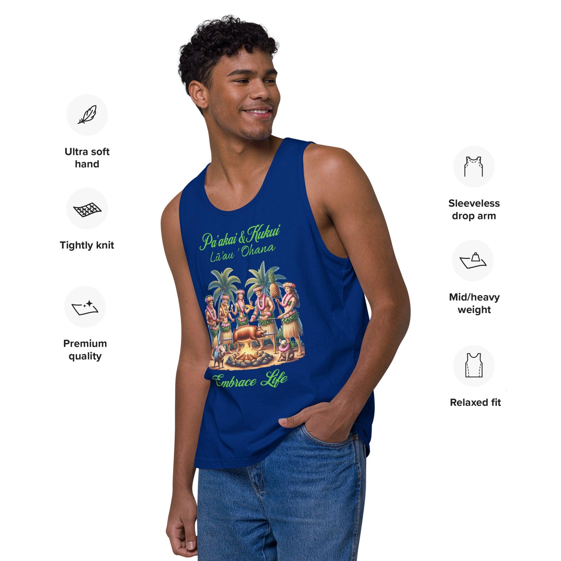 Pa'akai & Kukui Lū'au 'Ohana - Men’s premium tank top Tank Top Pa'akai & Kukui
