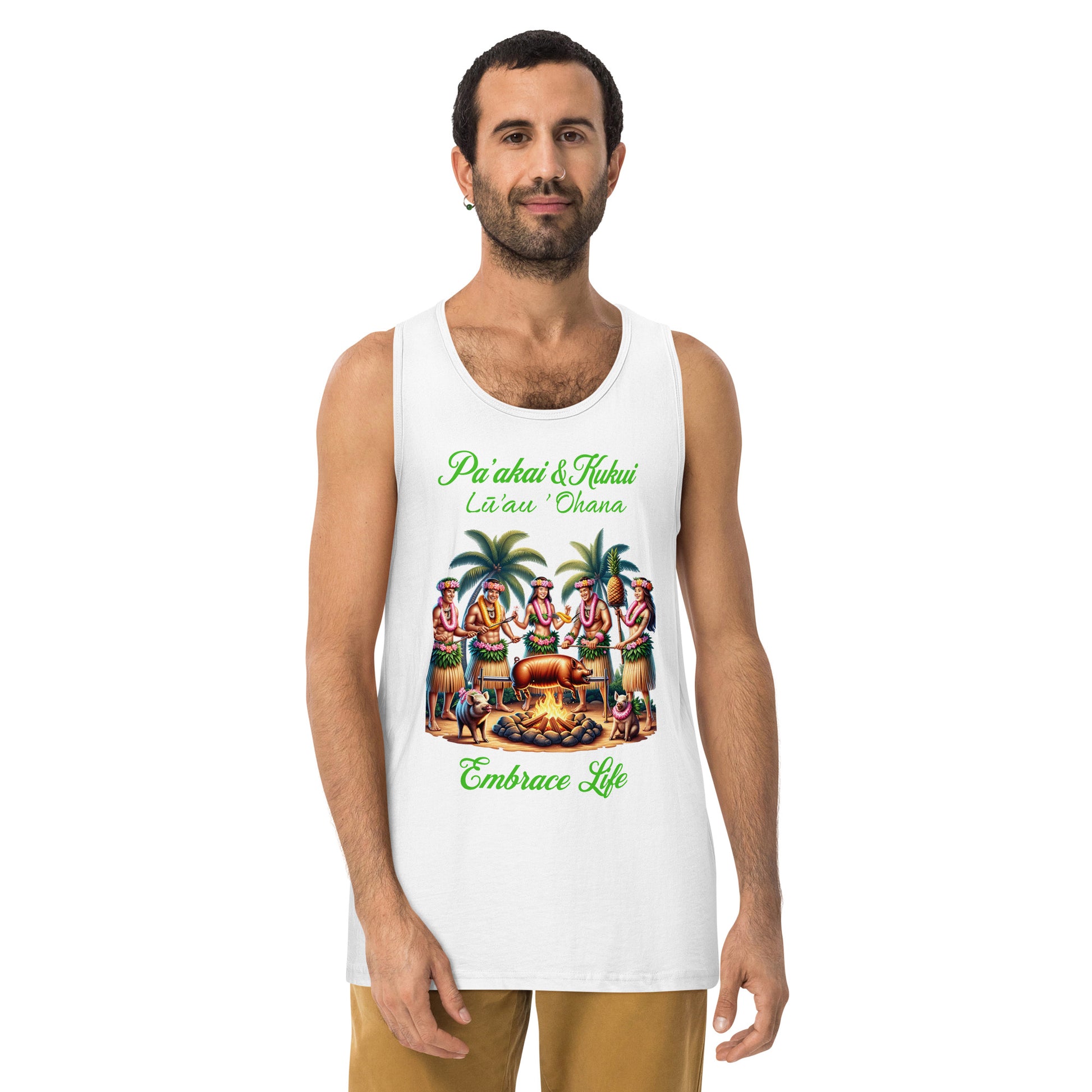 Pa'akai & Kukui Lū'au 'Ohana - Men’s premium tank top Tank Top Pa'akai & Kukui