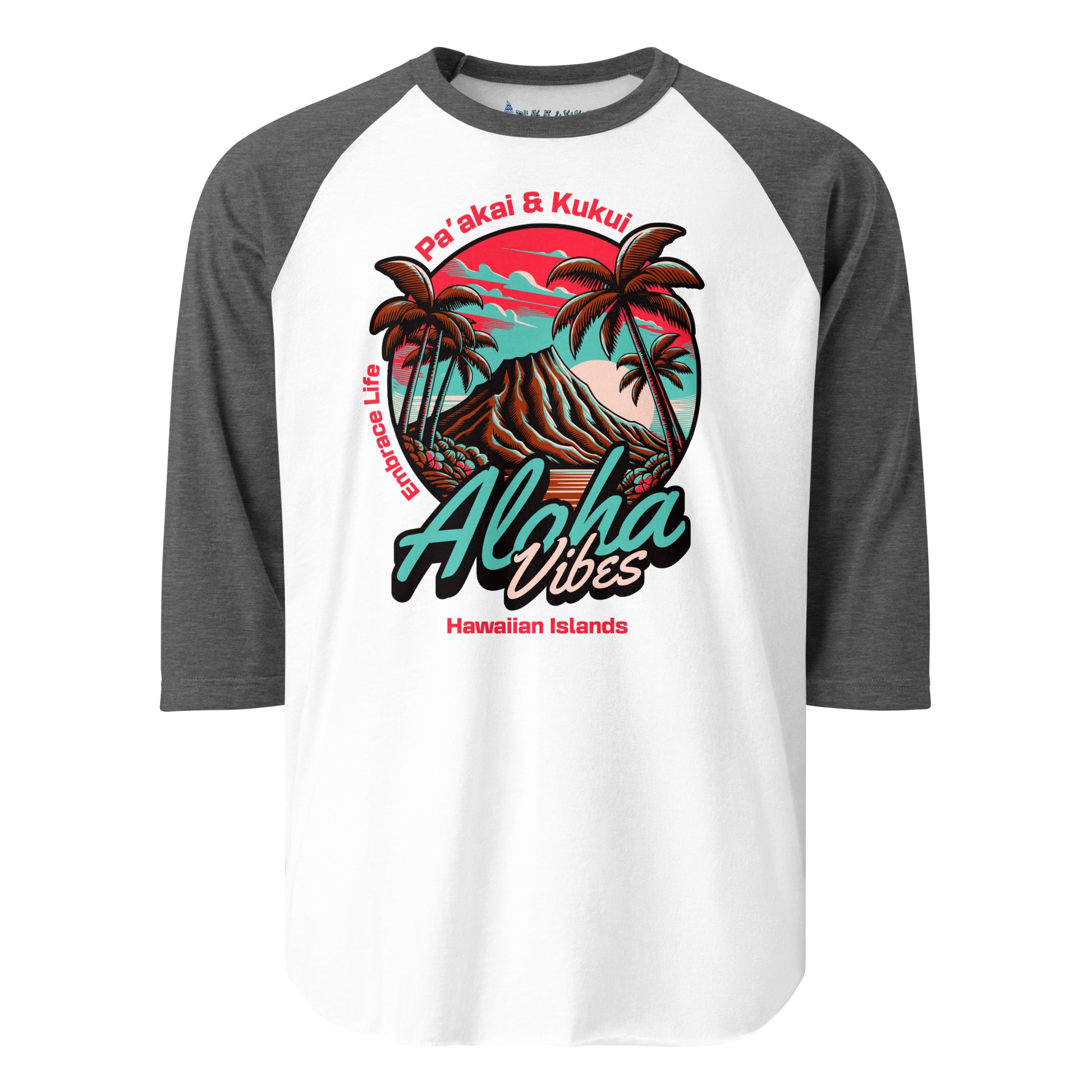 Aloha Vibes Unisex 3/4 sleeve raglan shirt 3/4 Sleeve t-shirt Pa'akai & Kukui