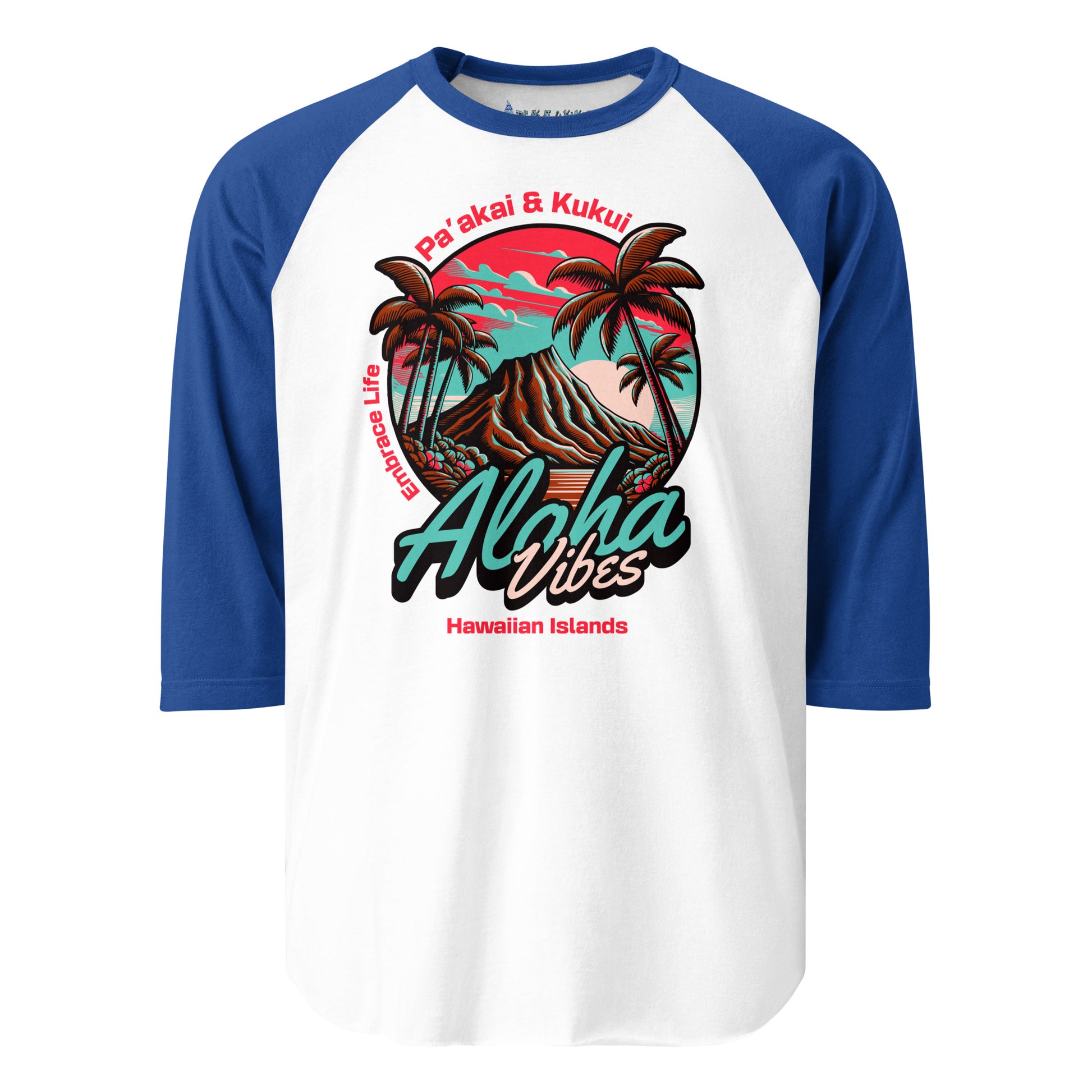 Aloha Vibes Unisex 3/4 sleeve raglan shirt 3/4 Sleeve t-shirt Pa'akai & Kukui