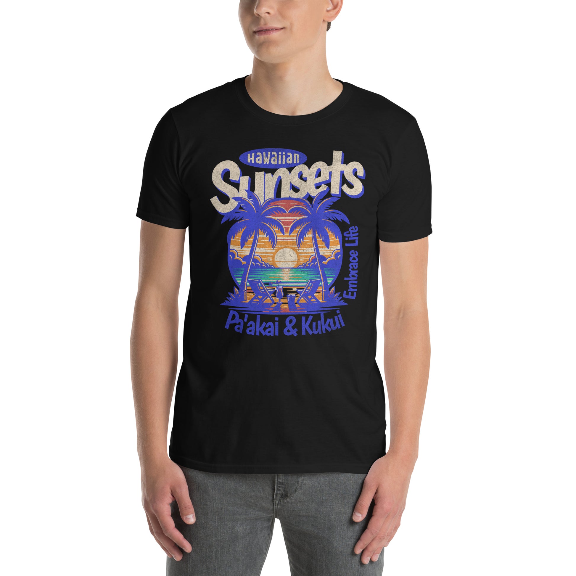 Hawaiian Sunsets T-Shirt T-shirt Pa'akai & Kukui Black S