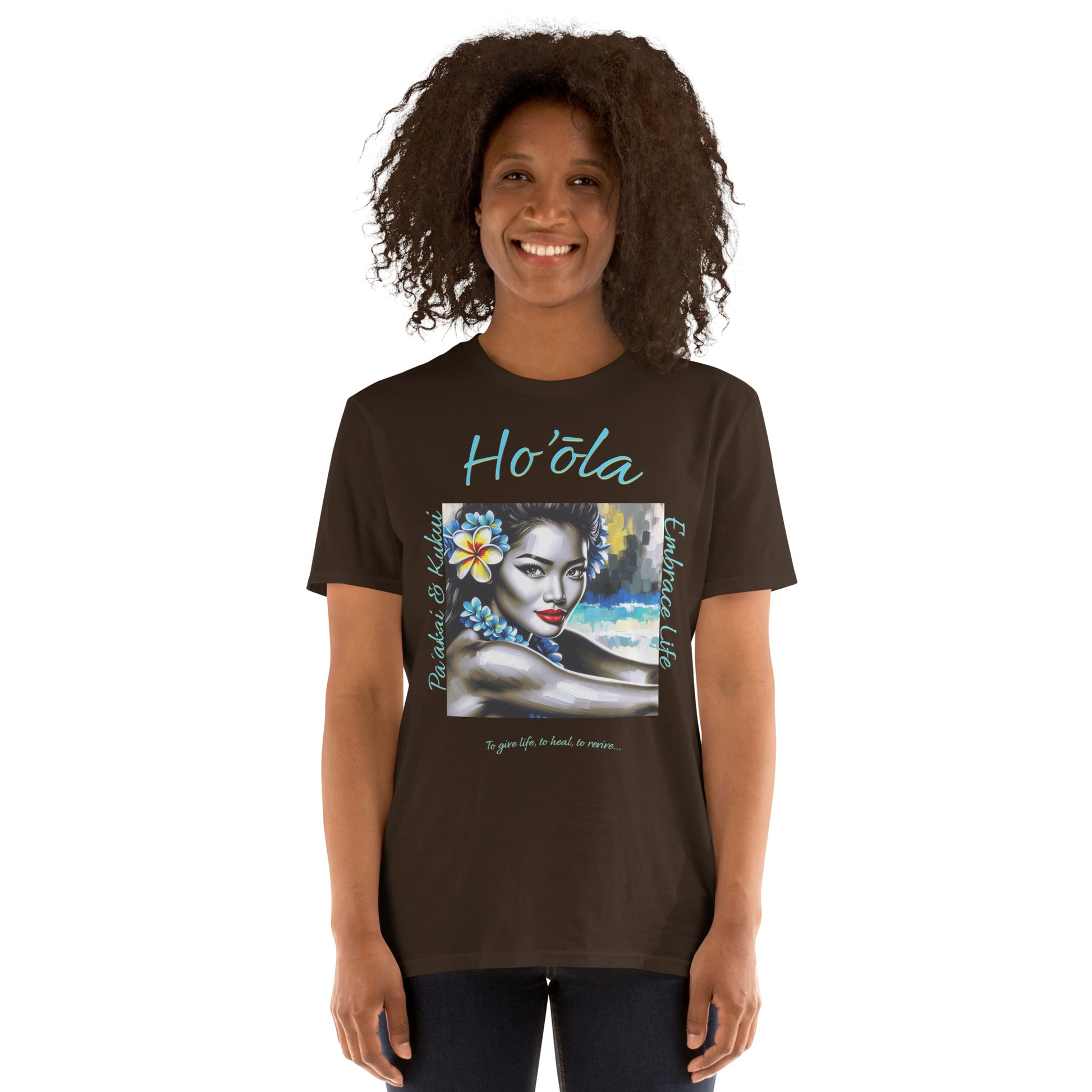 Aloha Wahine Hawai'i T-Shirt T-shirt Pa'akai & Kukui Dark Chocolate S