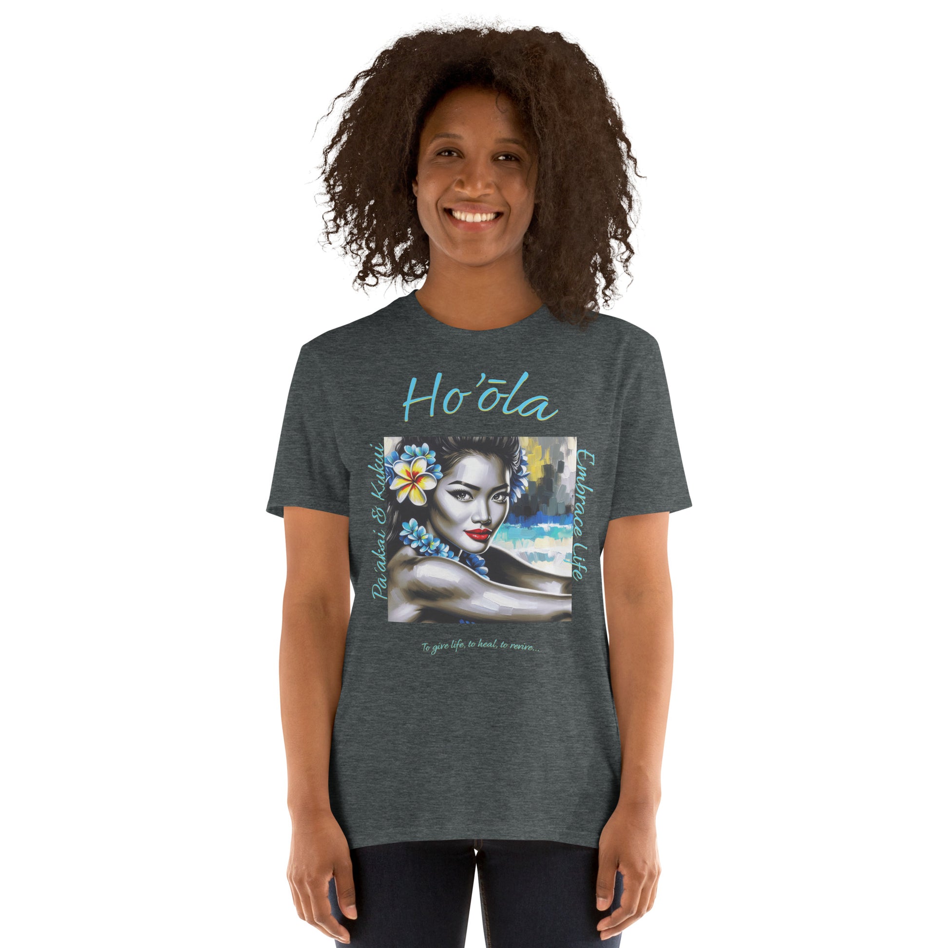 Aloha Wahine Hawai'i T-Shirt T-shirt Pa'akai & Kukui Dark Heather S