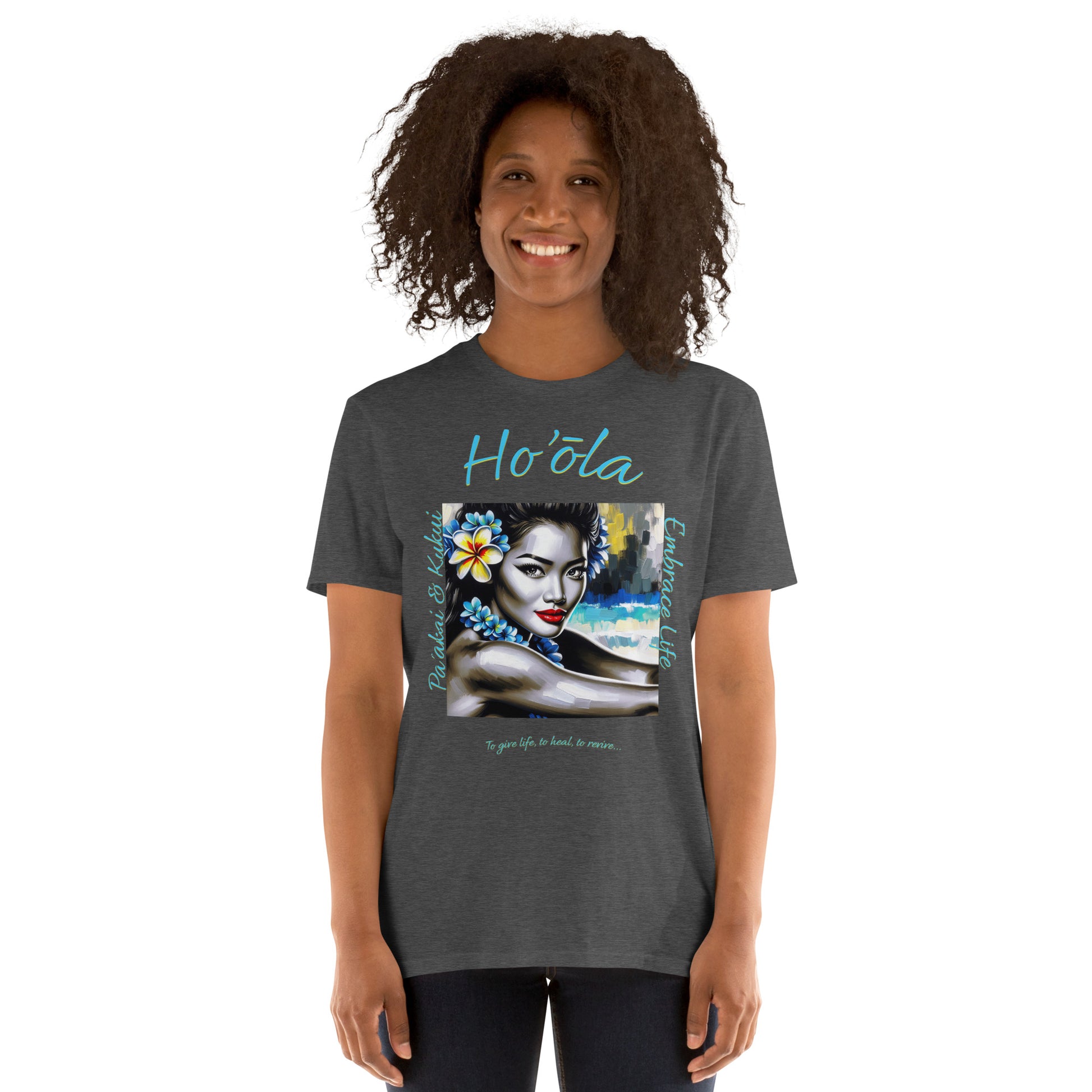 Aloha Wahine Hawai'i T-Shirt T-shirt Pa'akai & Kukui Dark Heather Grey S