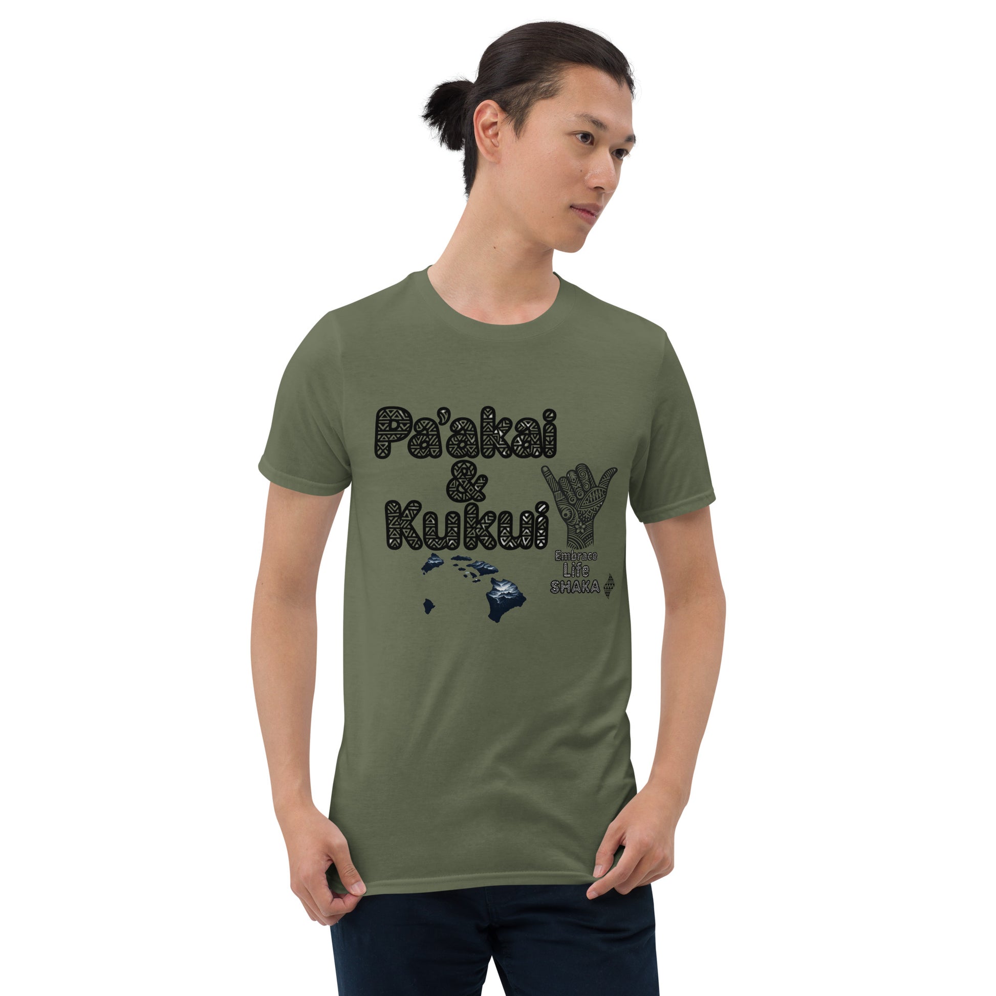 Embrace Life Shaka T-Shirt T-shirt Pa'akai & Kukui Military Green S