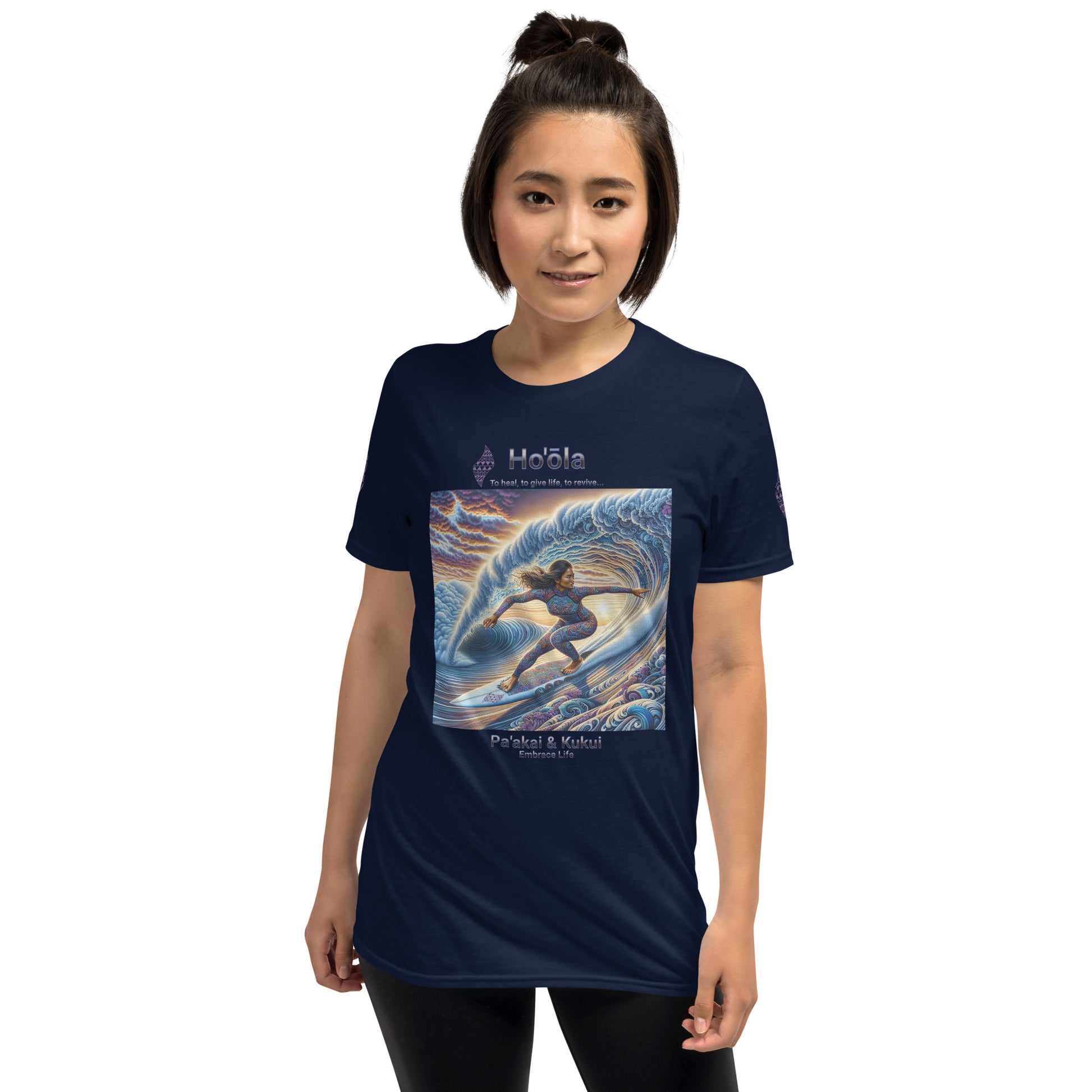 Wahine Surfing T-Shirt T-shirt Pa'akai & Kukui Navy S
