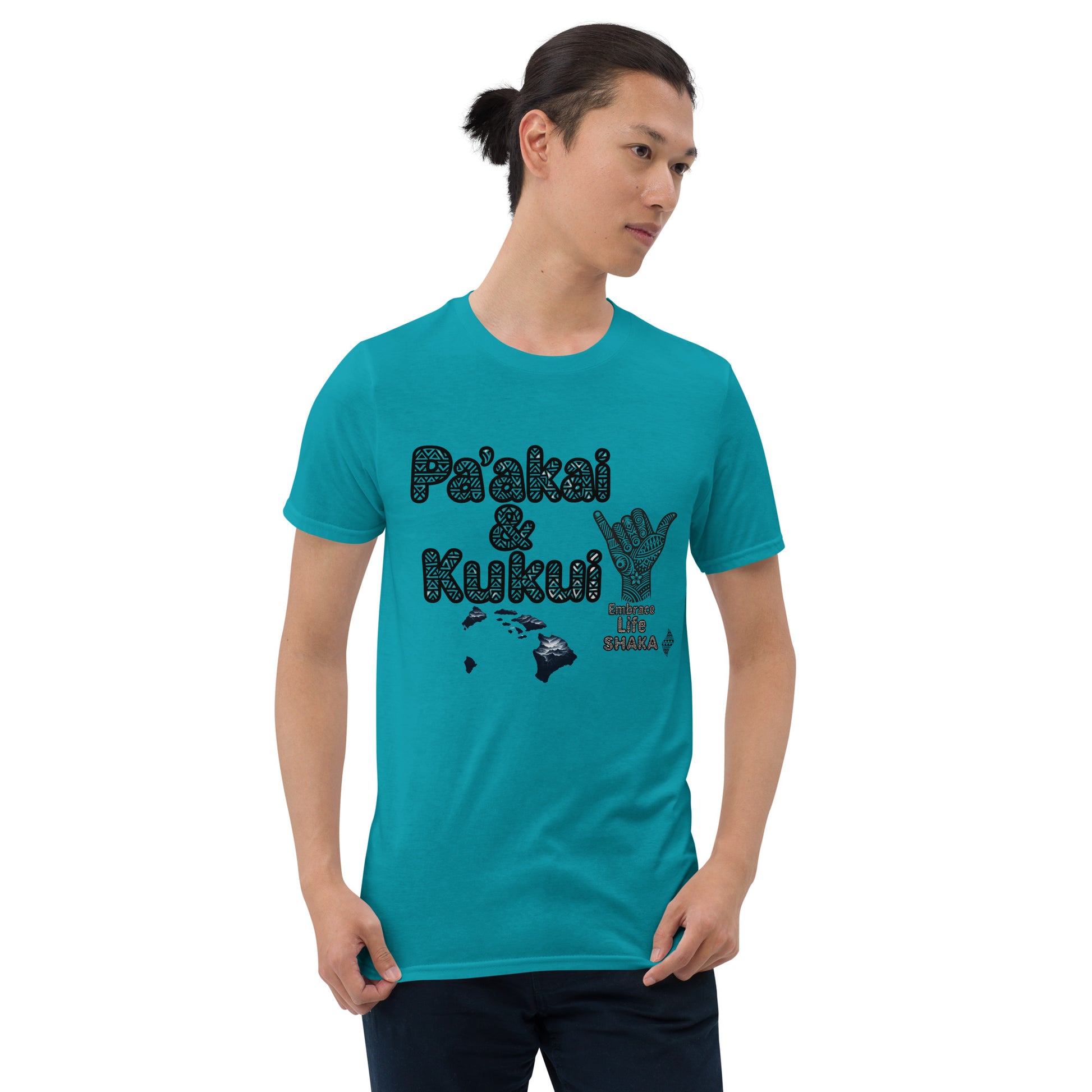Embrace Life Shaka T-Shirt T-shirt Pa'akai & Kukui Tropical Blue S