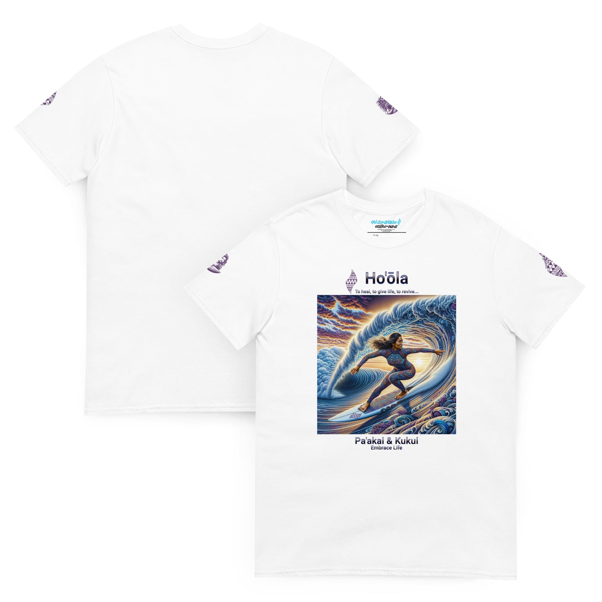 Wahine Surfing T-Shirt T-shirt Pa'akai & Kukui