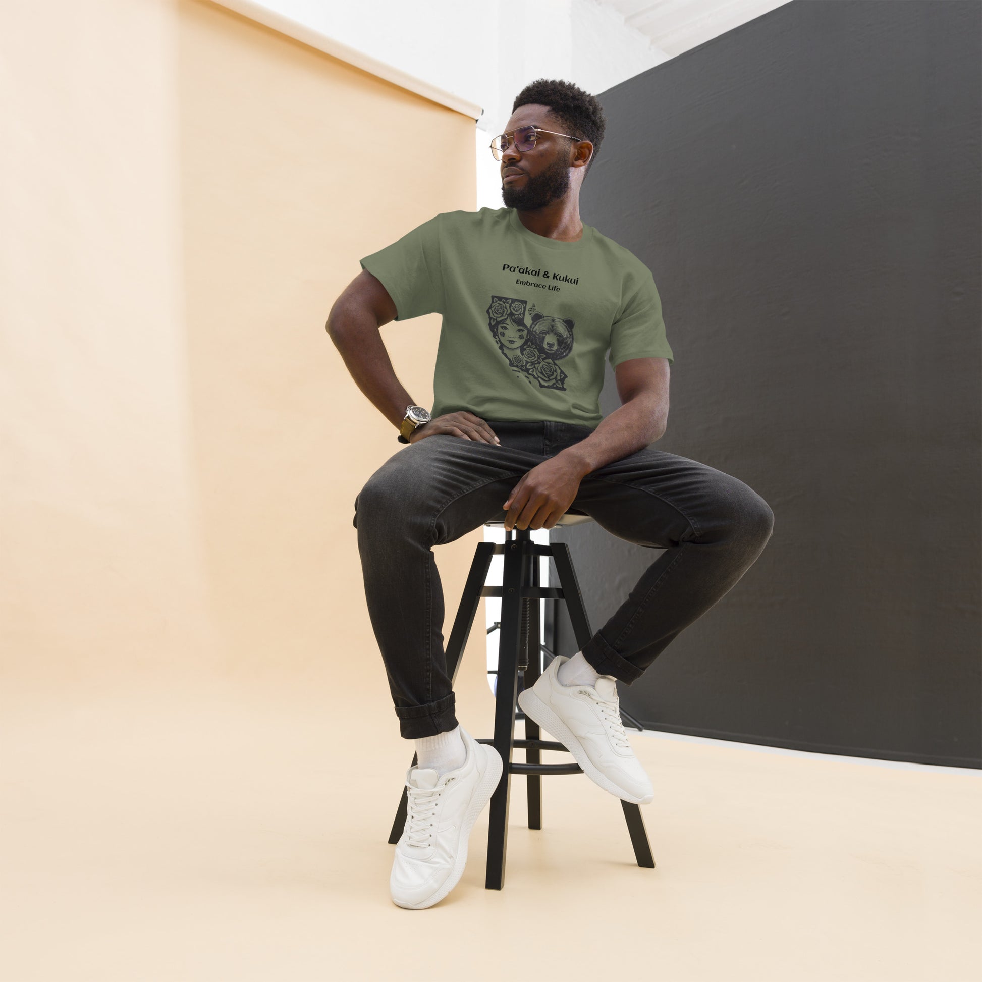 Embrace Life Cali T-shirt T-shirt Pa'akai & Kukui Military Green S