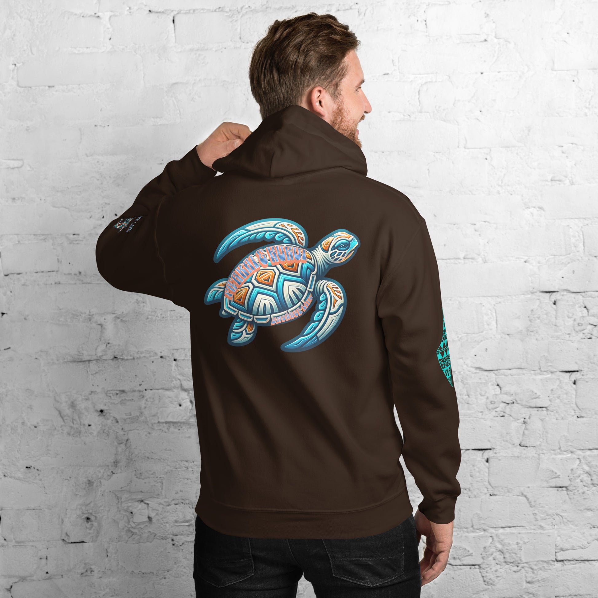 Tribal Sea Turtle Hoodie Pullover Hoodie Pa'akai & Kukui