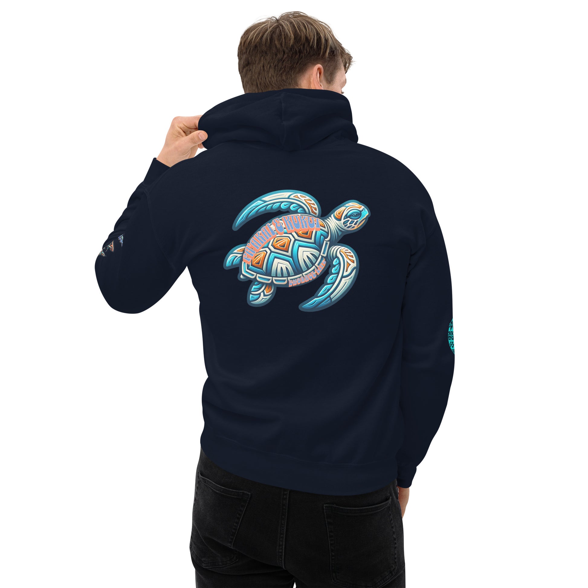 Tribal Sea Turtle Hoodie Pullover Hoodie Pa'akai & Kukui