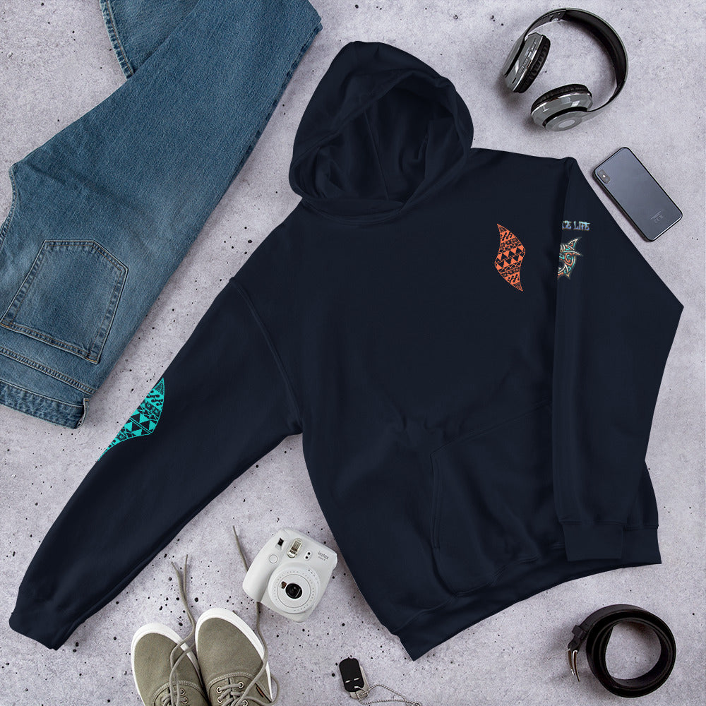 Tribal Sea Turtle Hoodie Pullover Hoodie Pa'akai & Kukui